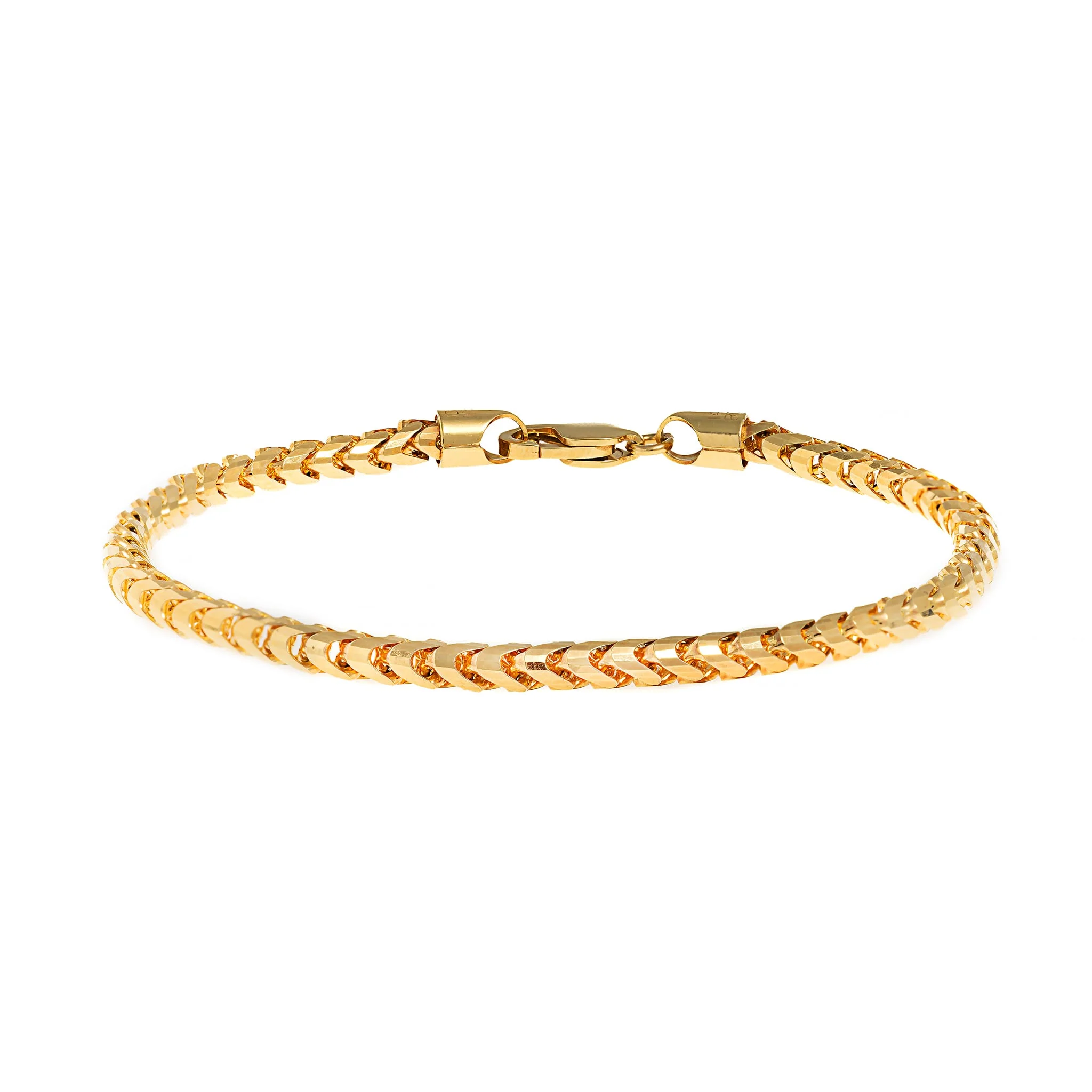 14K Yellow Gold Franco Chain Bracelet
