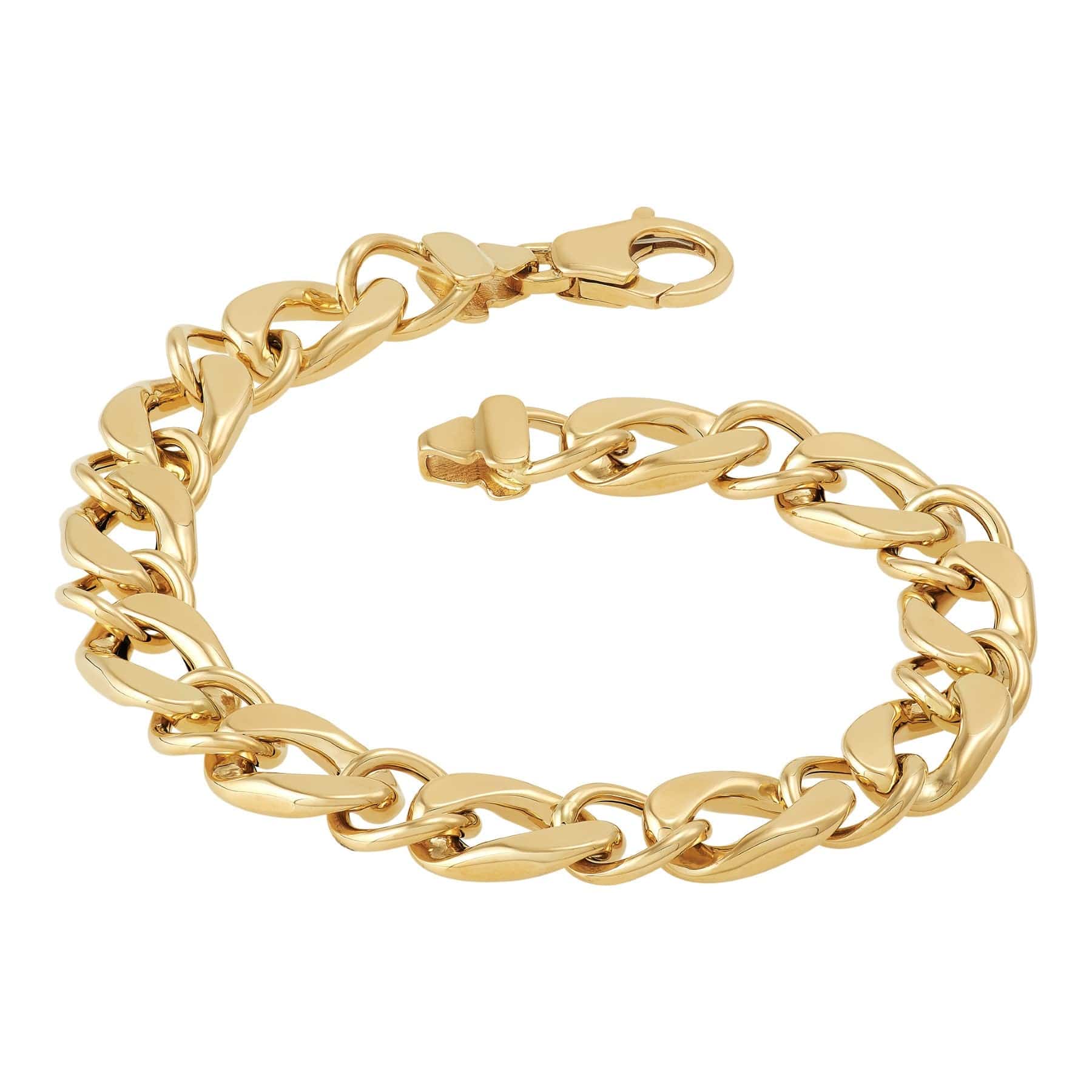 14K Yellow Gold Alternating Oval and Round Link Bracelet - Image 2