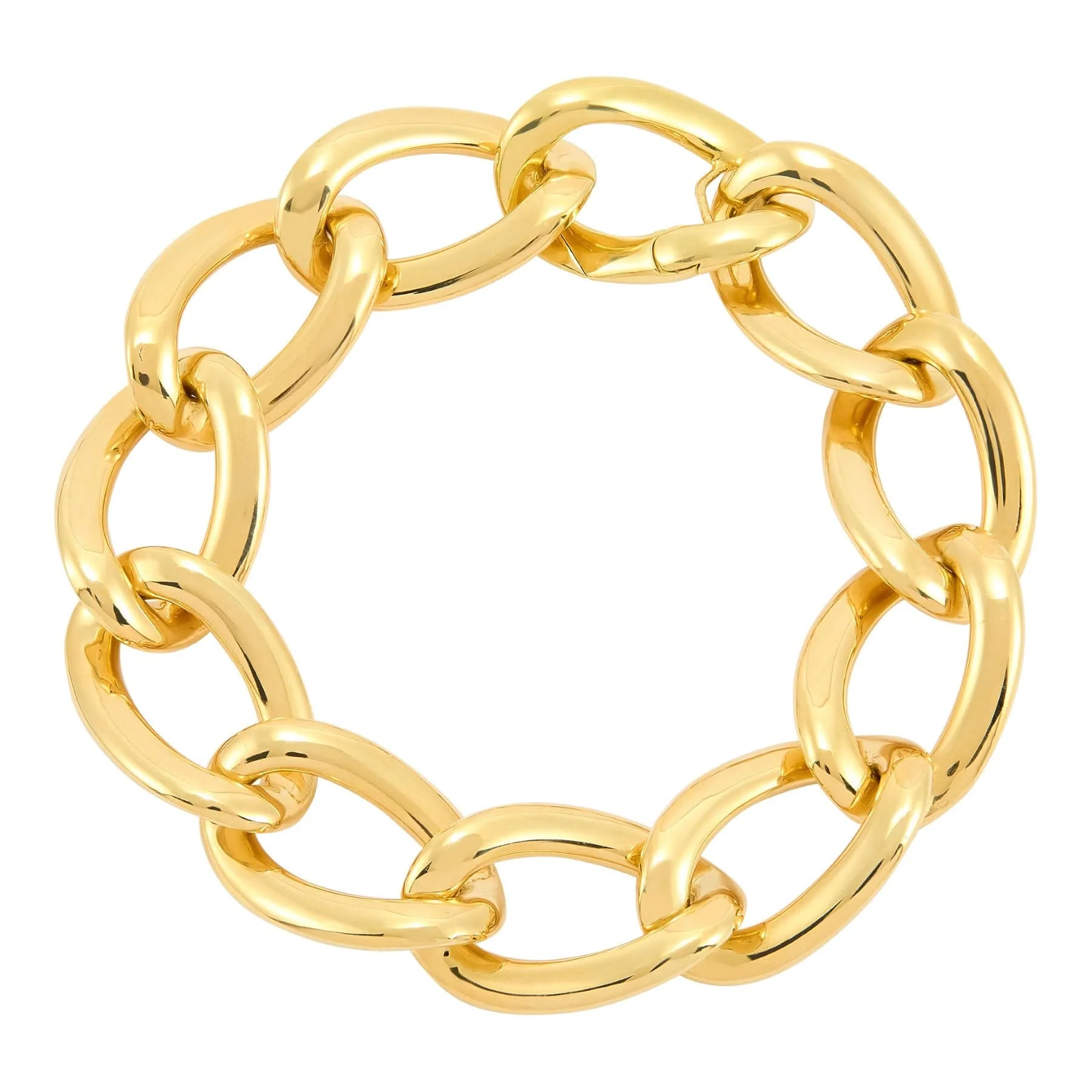 14K Yellow Gold Twisted Oval Link Bracelet