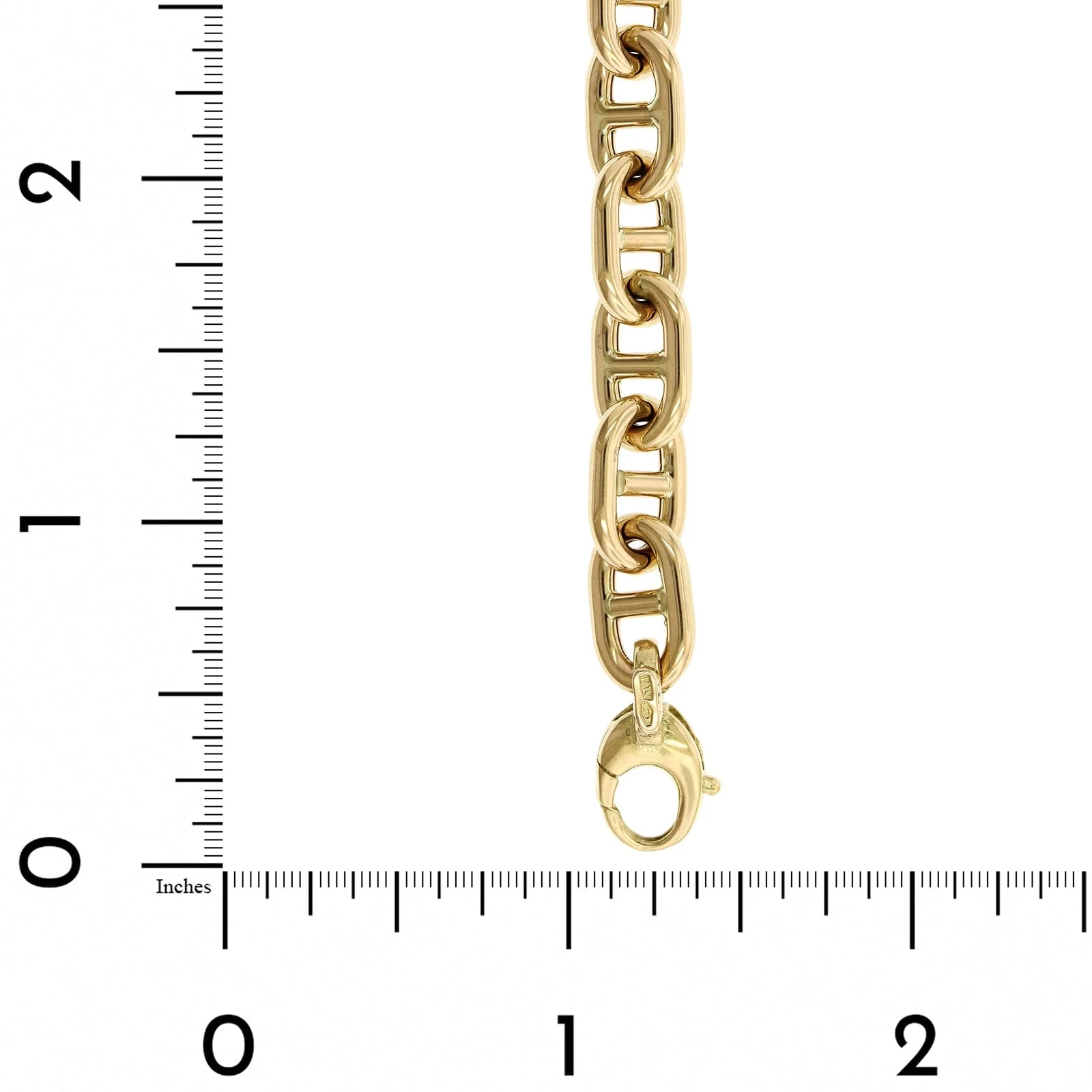 18K Yellow Gold Anchor Chain Bracelet - Image 3