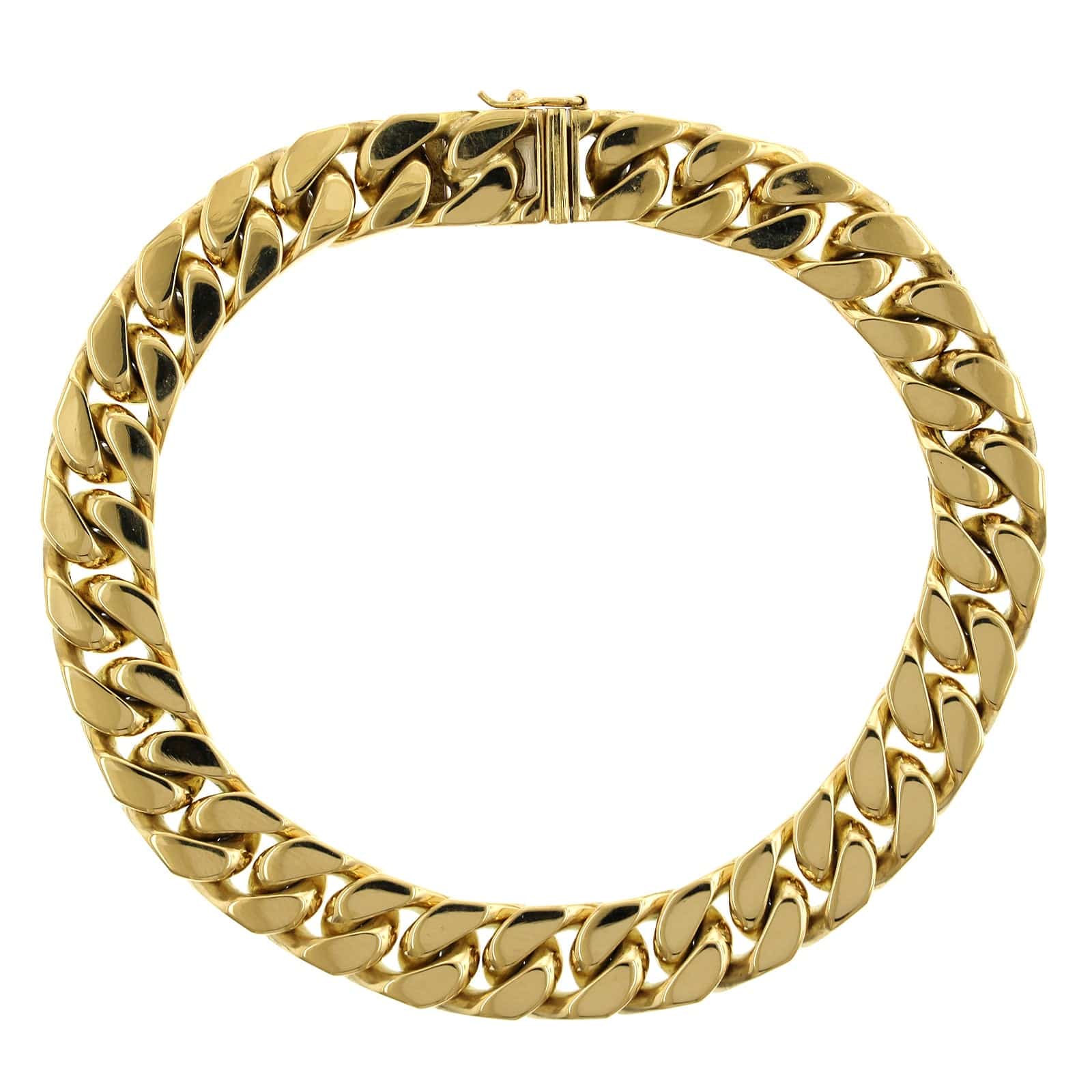 18K Yellow Gold Heavy Curb Chain Bracelet - Image 4
