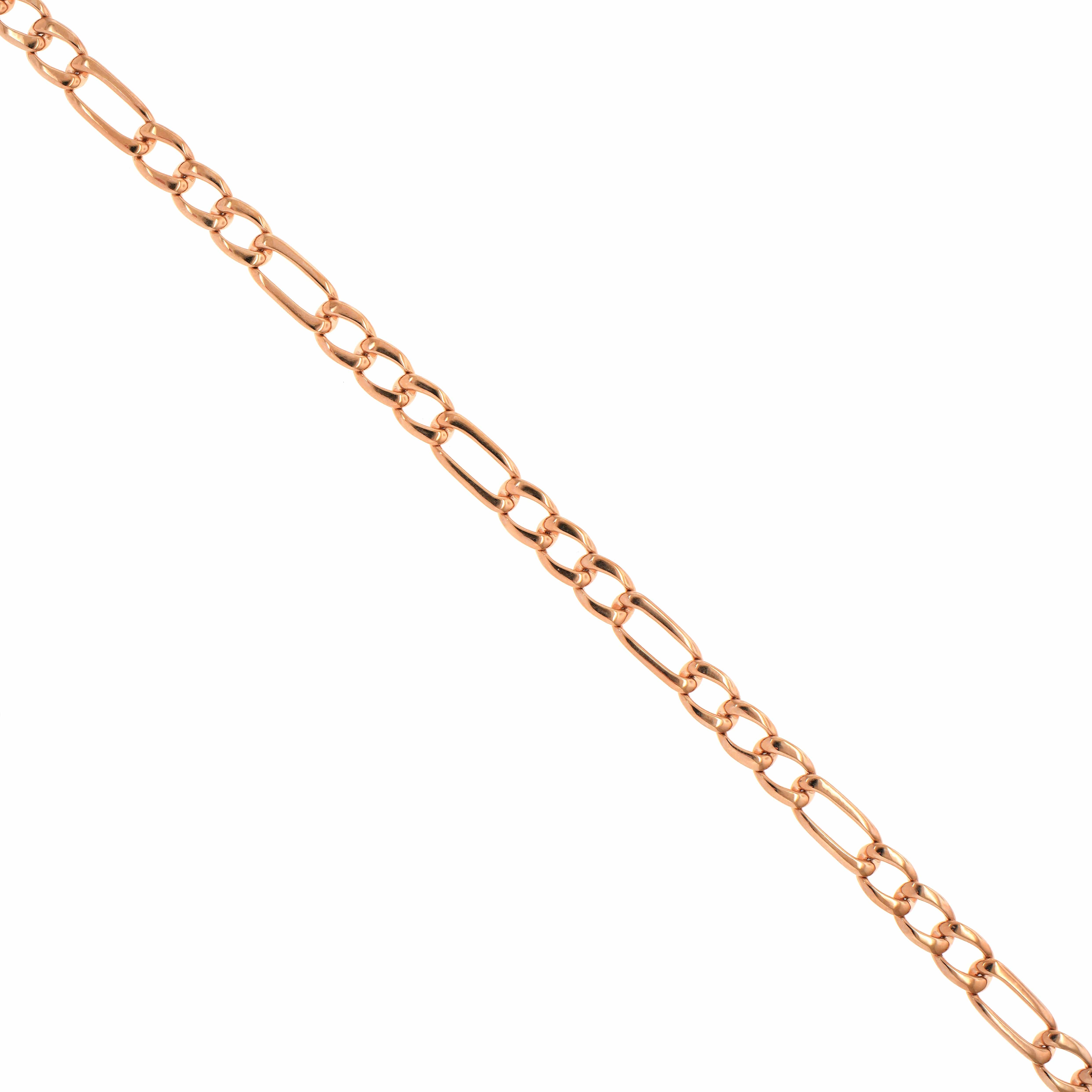 14K Rose Gold Figaro Bracelet - Image 2