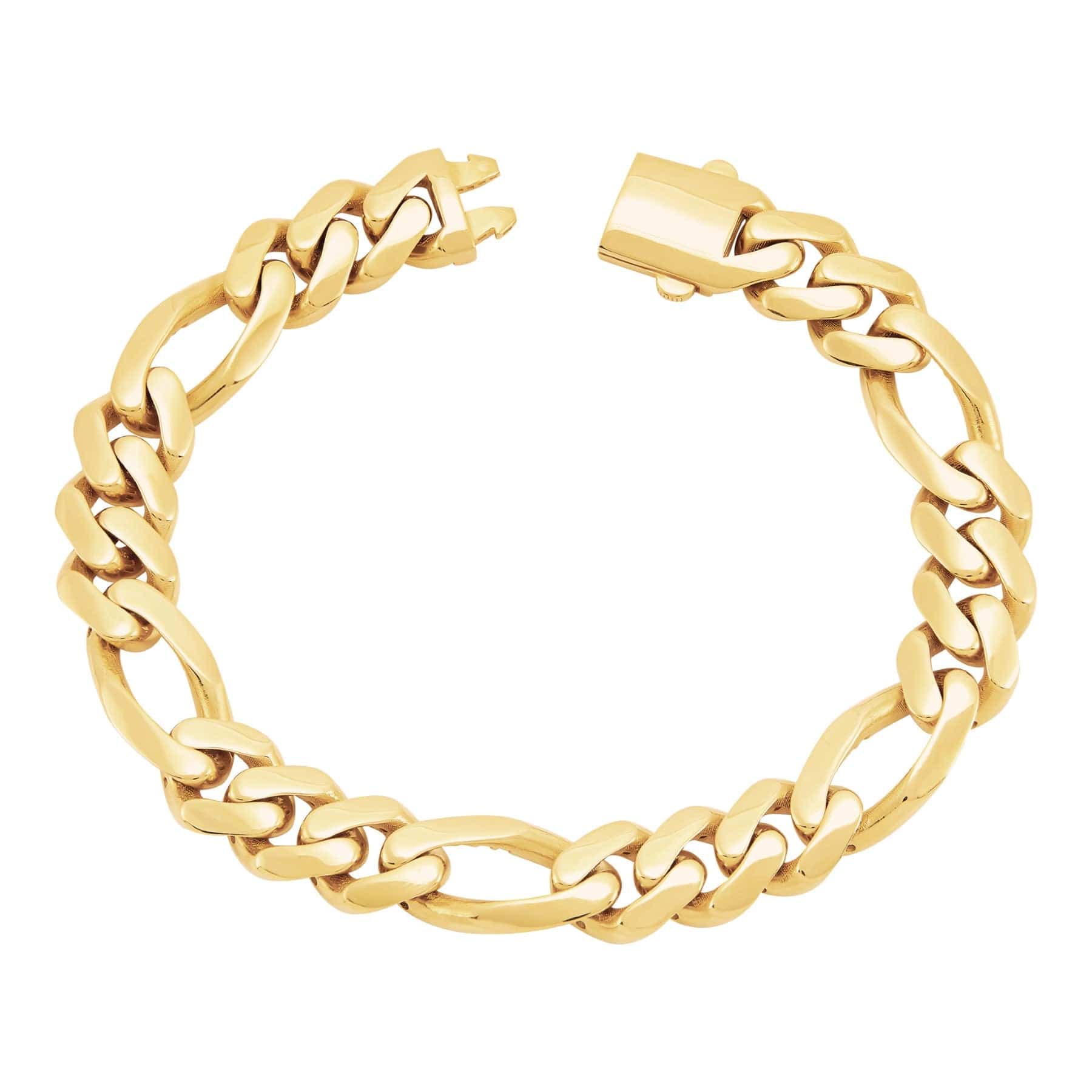 14K Yellow Gold Figaro Bracelet - Image 4