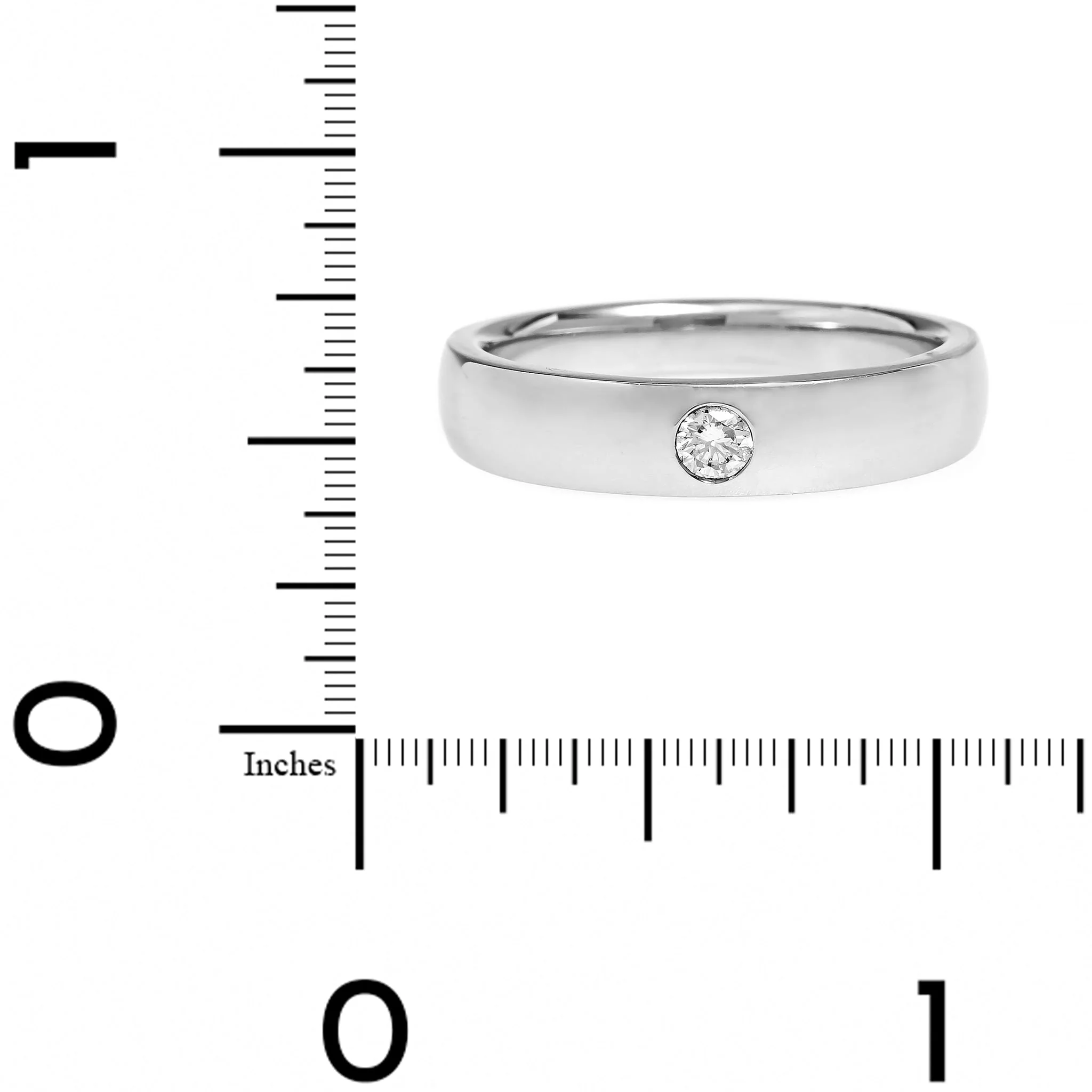 18K White Gold Bezel Set Diamond Ring - Image 4