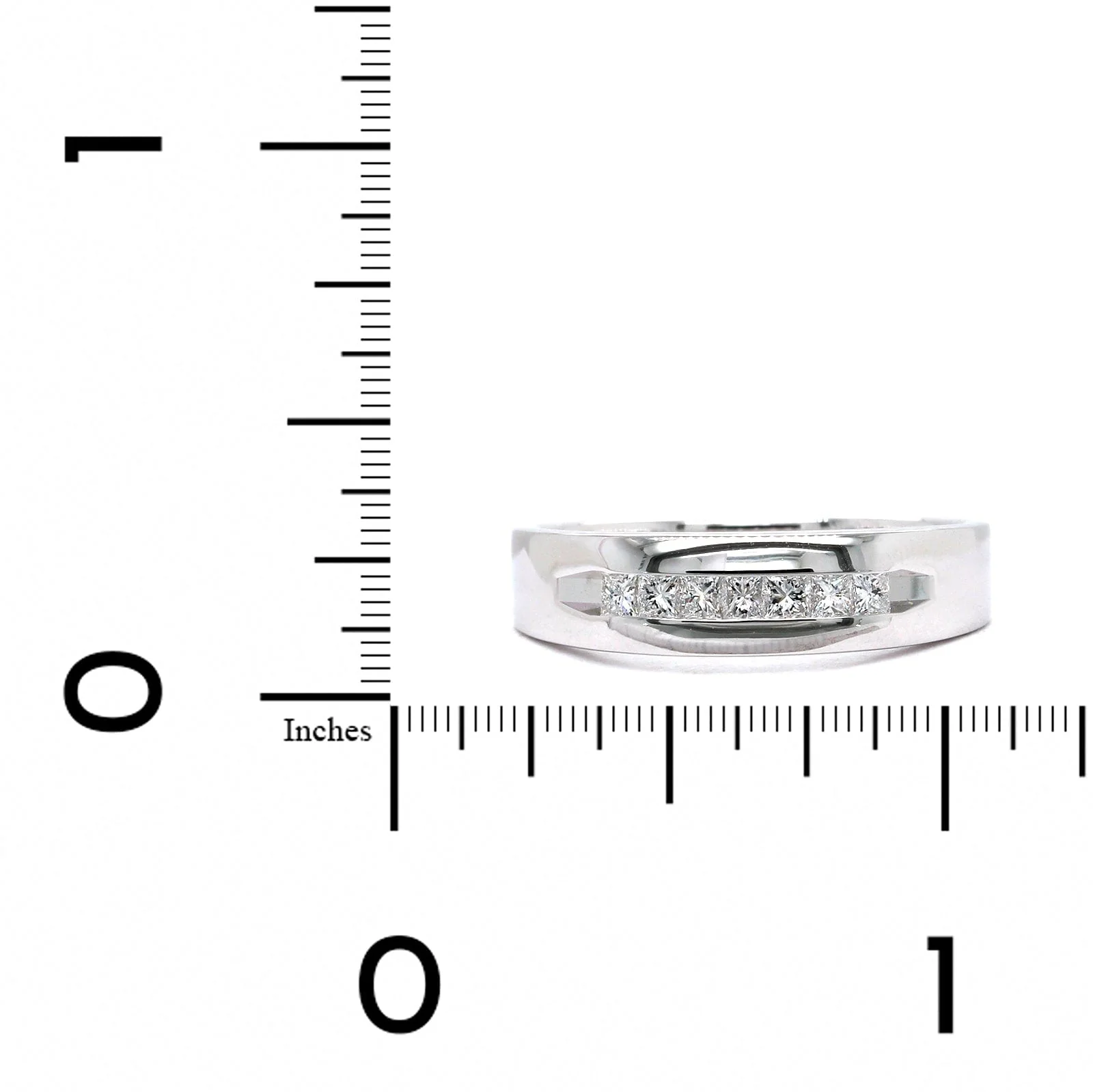 18K White Gold Princess Cut Diamond Band - Image 3