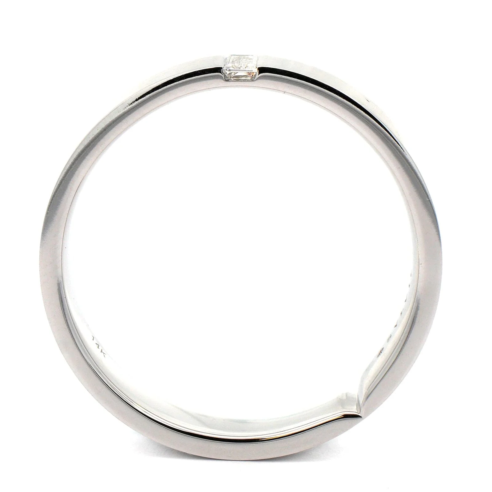 14K White Gold Diamond Satin Band - Image 3