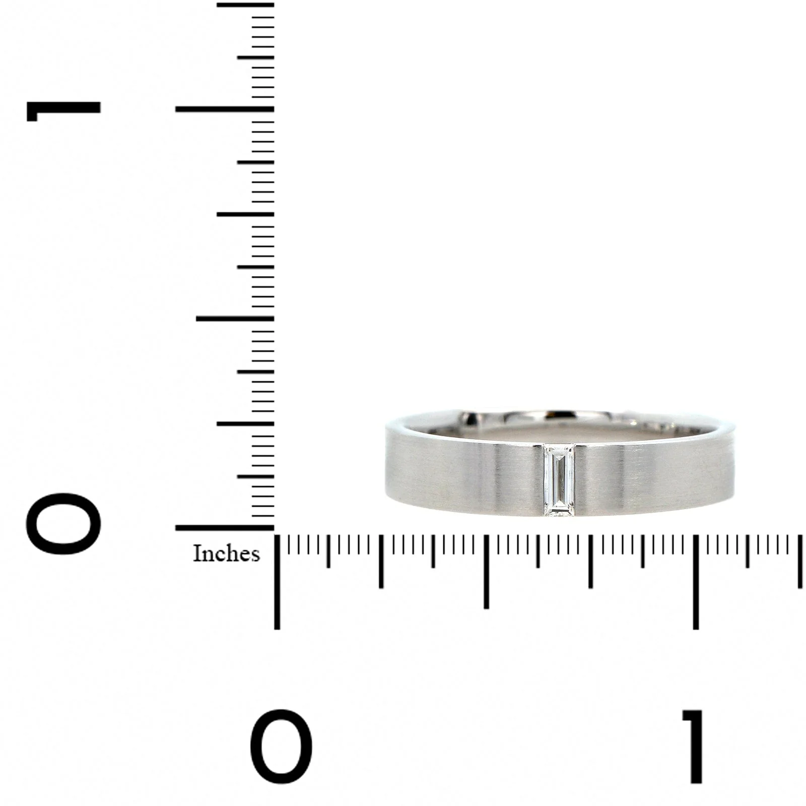 14K White Gold Diamond Satin Band - Image 4