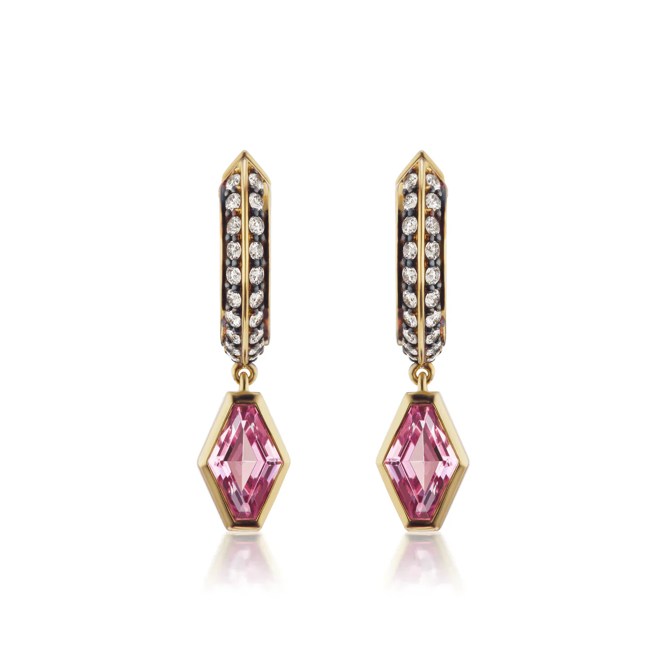 Sorellina 18K Yellow Gold Garnet Drop Earrings