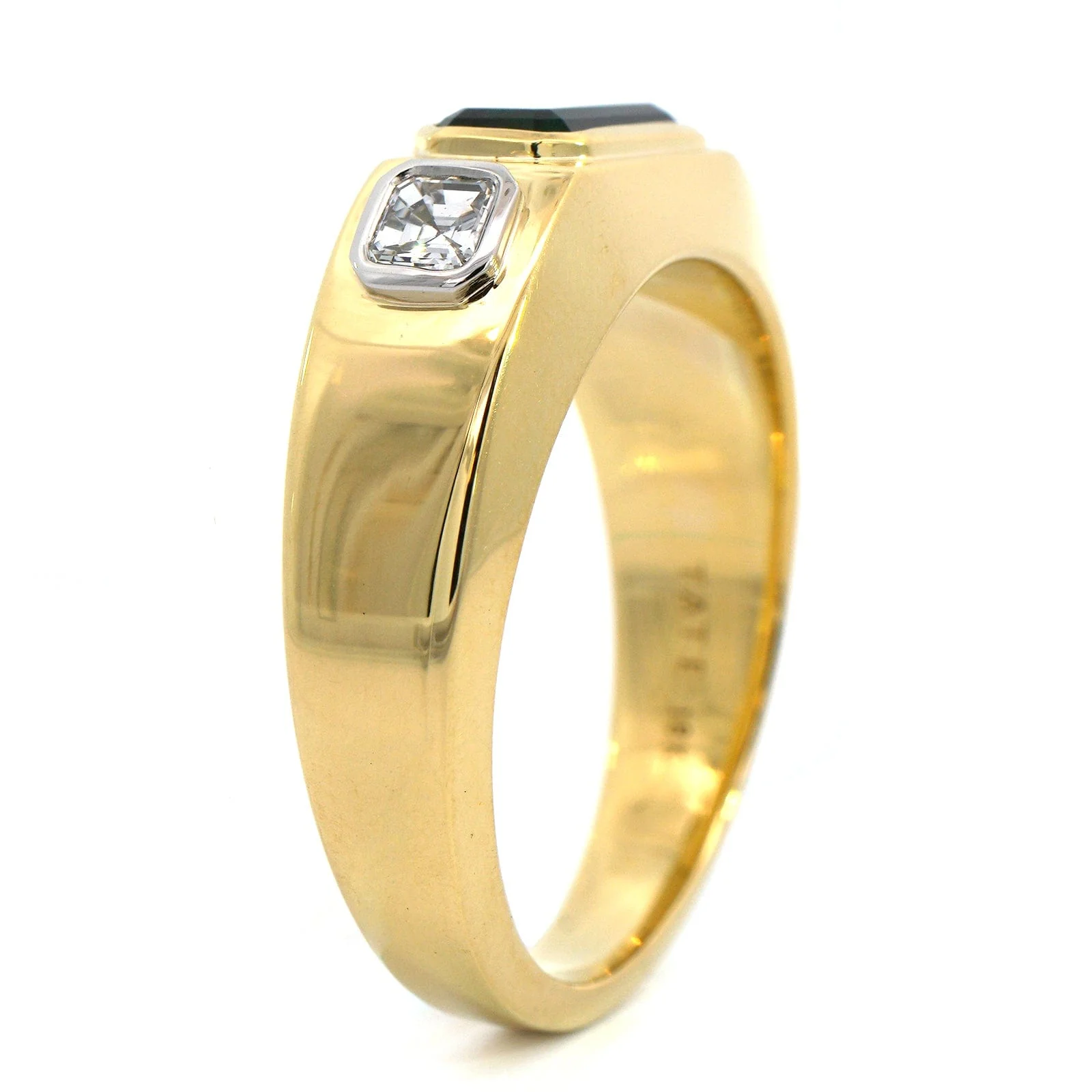 18K Yellow Gold Tsavorite Garnet & Diamond Ring - Image 2