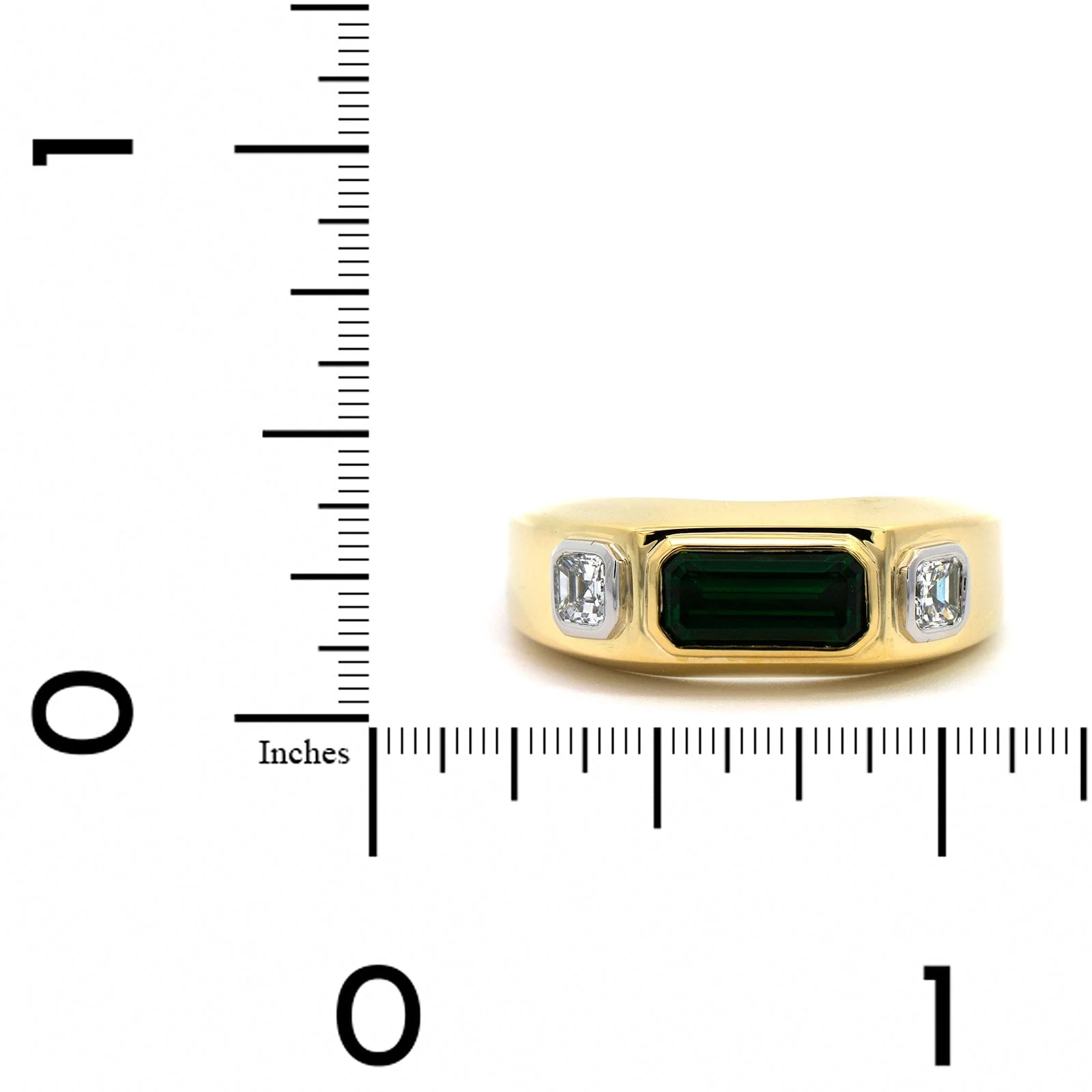 18K Yellow Gold Tsavorite Garnet & Diamond Ring - Image 3