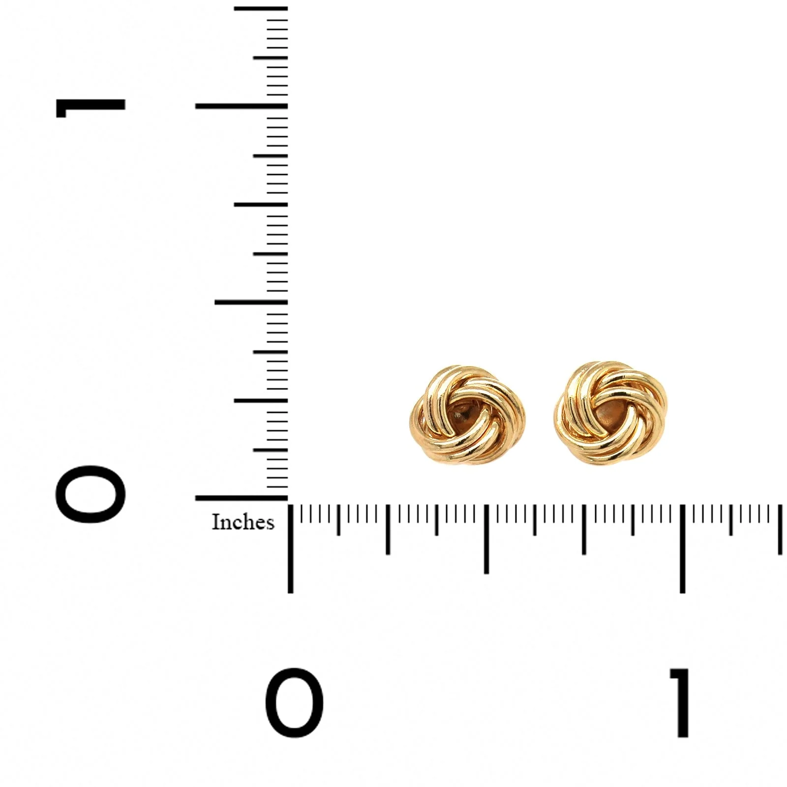 14K Yellow Gold Knot Stud Earrings - Image 2