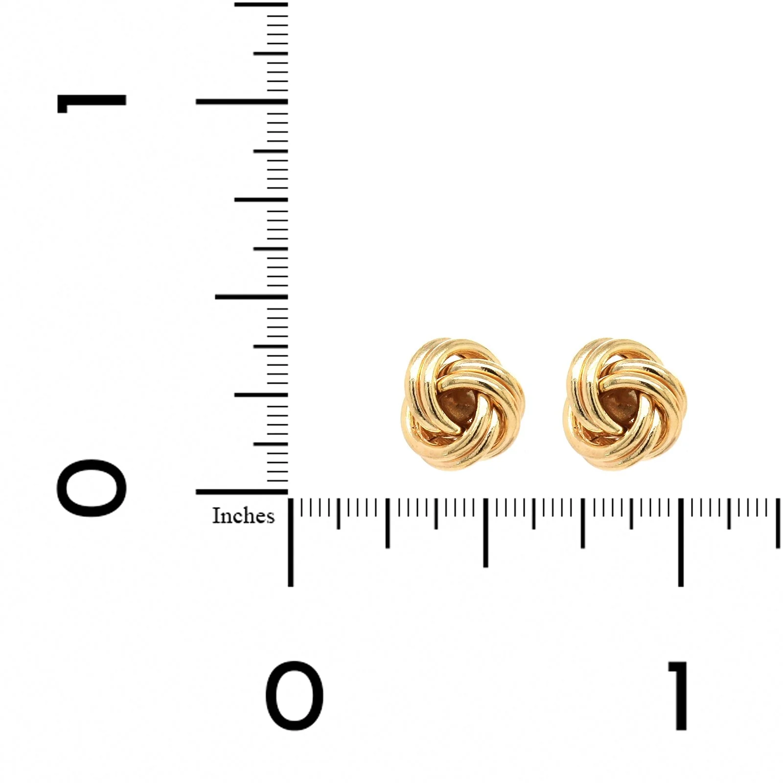 14K Yellow Gold Knot Stud Earrings - Image 2