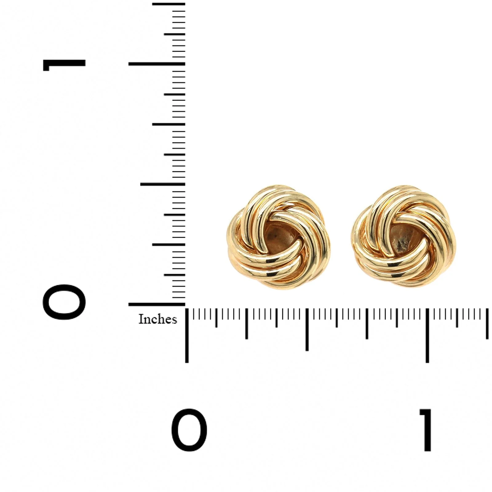 14K Yellow Gold Knot Stud Earrings - Image 2
