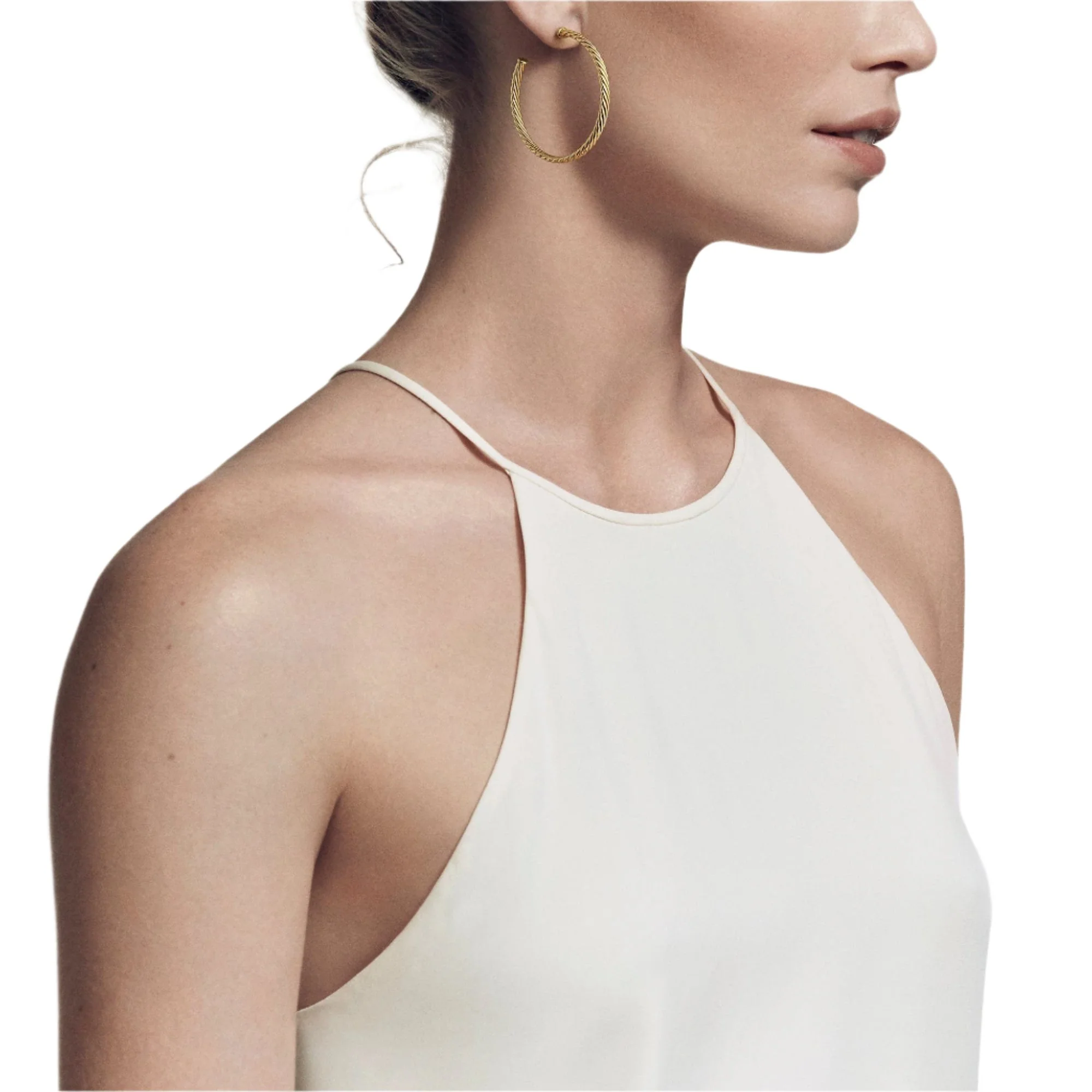 Medium Cablespira Hoop Earrings in 18K Yellow Gold - Image 2