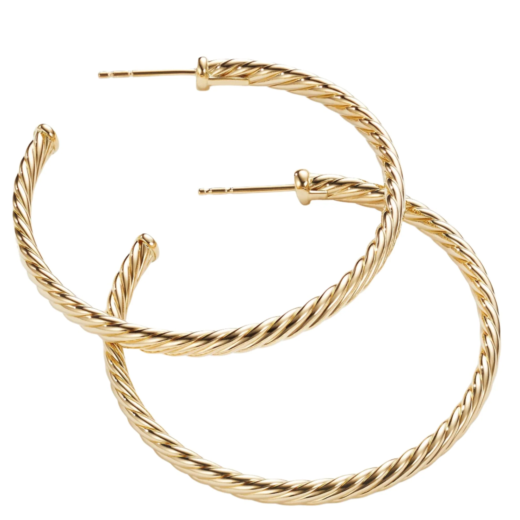 Medium Cablespira Hoop Earrings in 18K Yellow Gold - Image 3
