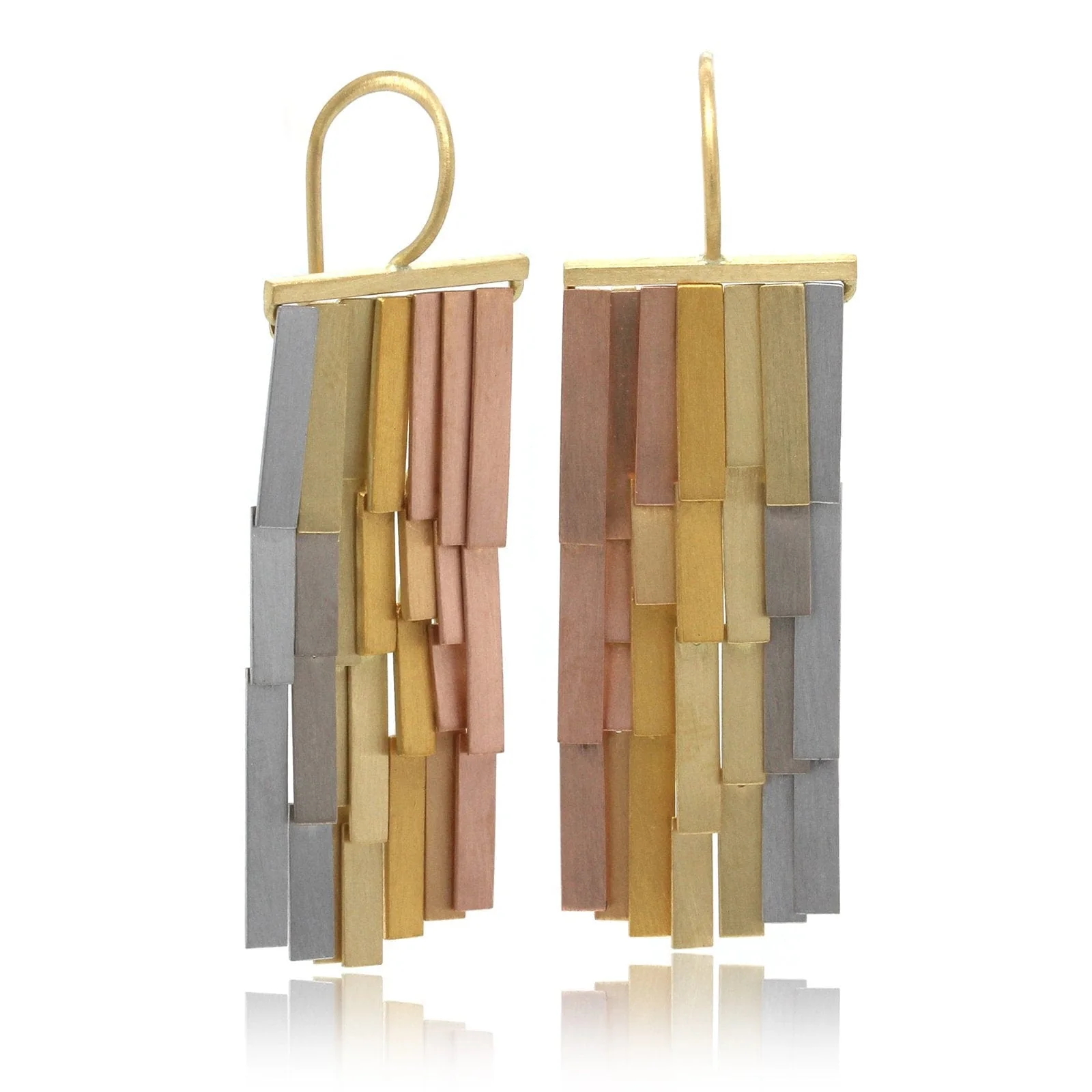 18K Tri-Color Rainfall Drop Earrings