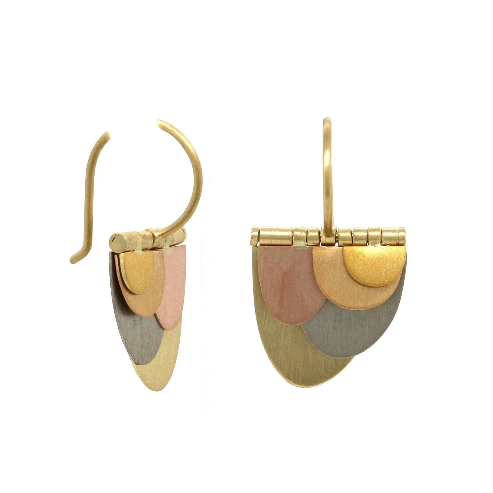 18K Tri-Color Rainbow Dangle Earrings - Image 3