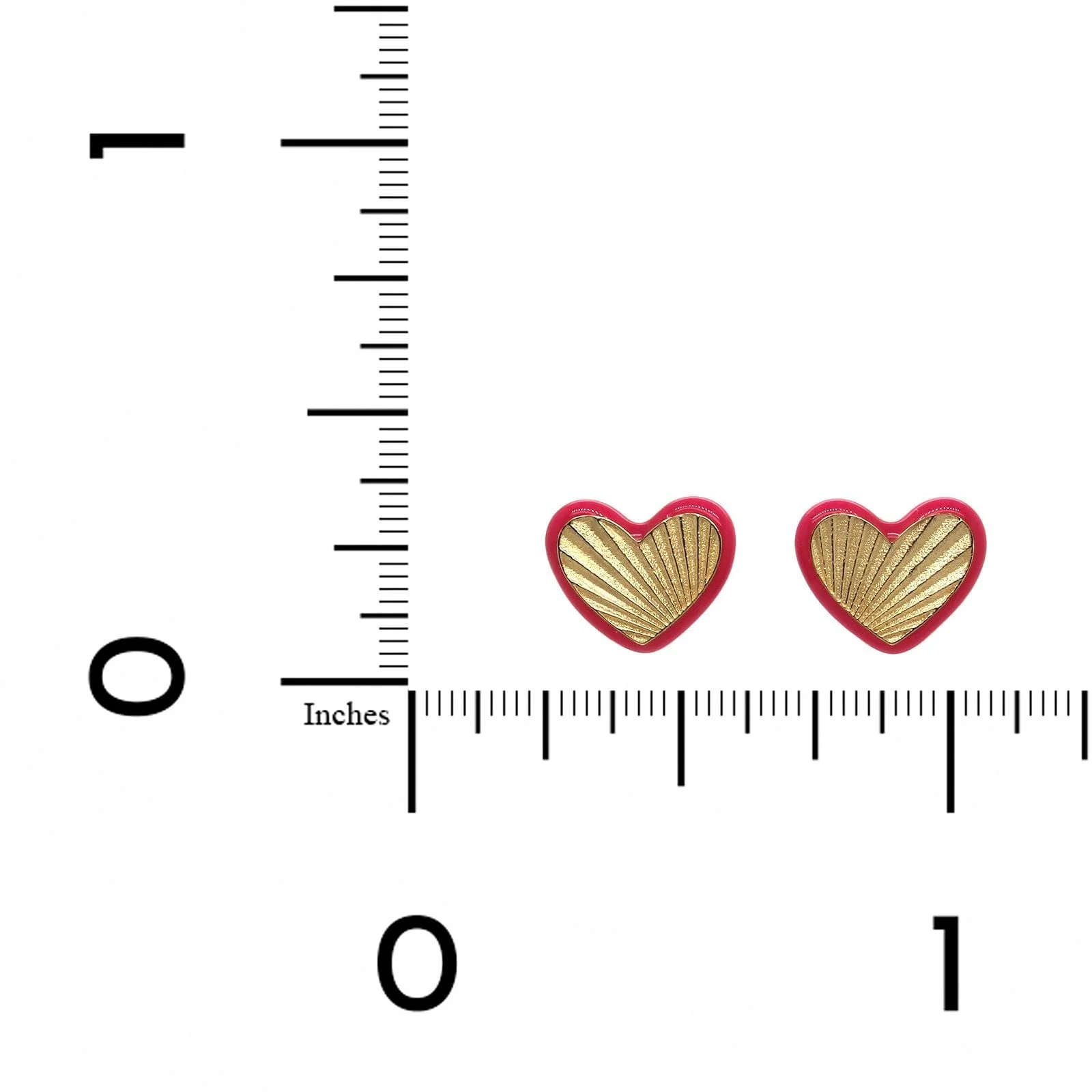 Personalized Joey Enamel Fluted Heart Shaped Stud Earrings - Image 2