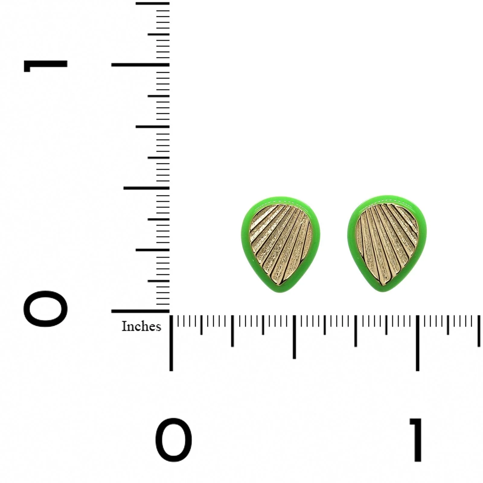 Personalized Kyle Enamel Fluted Pear Shape Stud Earrings - Image 3