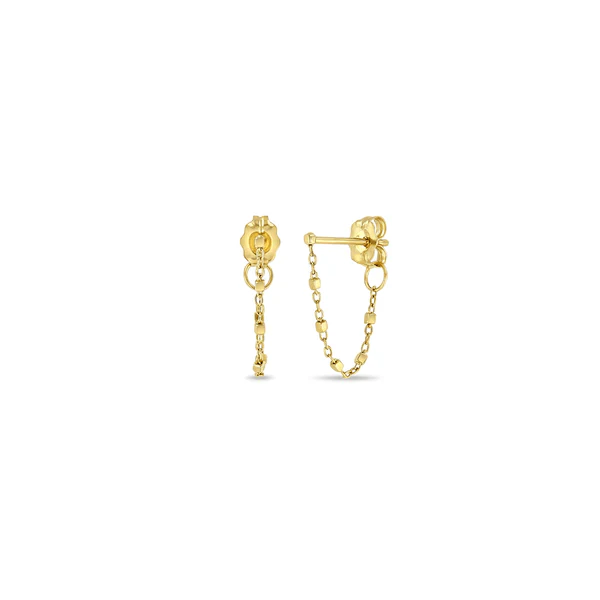 14K Yellow Gold Chain Drop Earrings