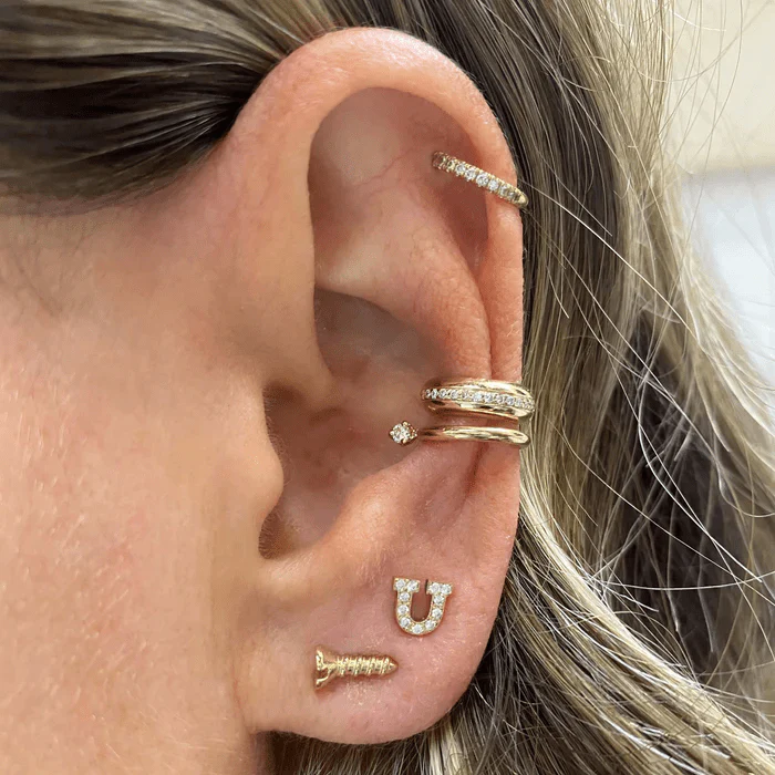 Zoe Chicco 14K Yellow Gold Screw Bar Stud Earrings - Image 2
