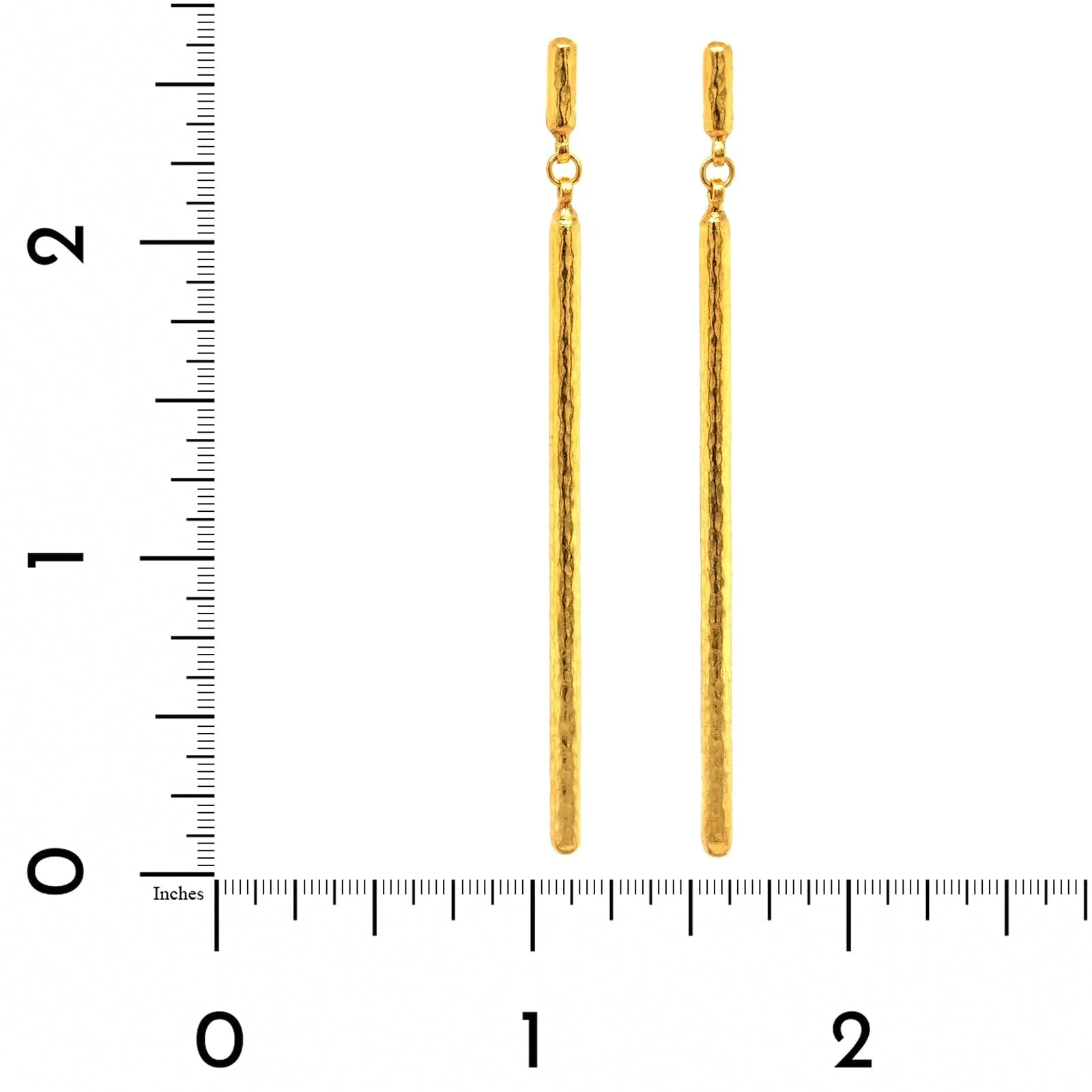 24K Yellow Gold Vertigo Single Drop Earrings - Image 3