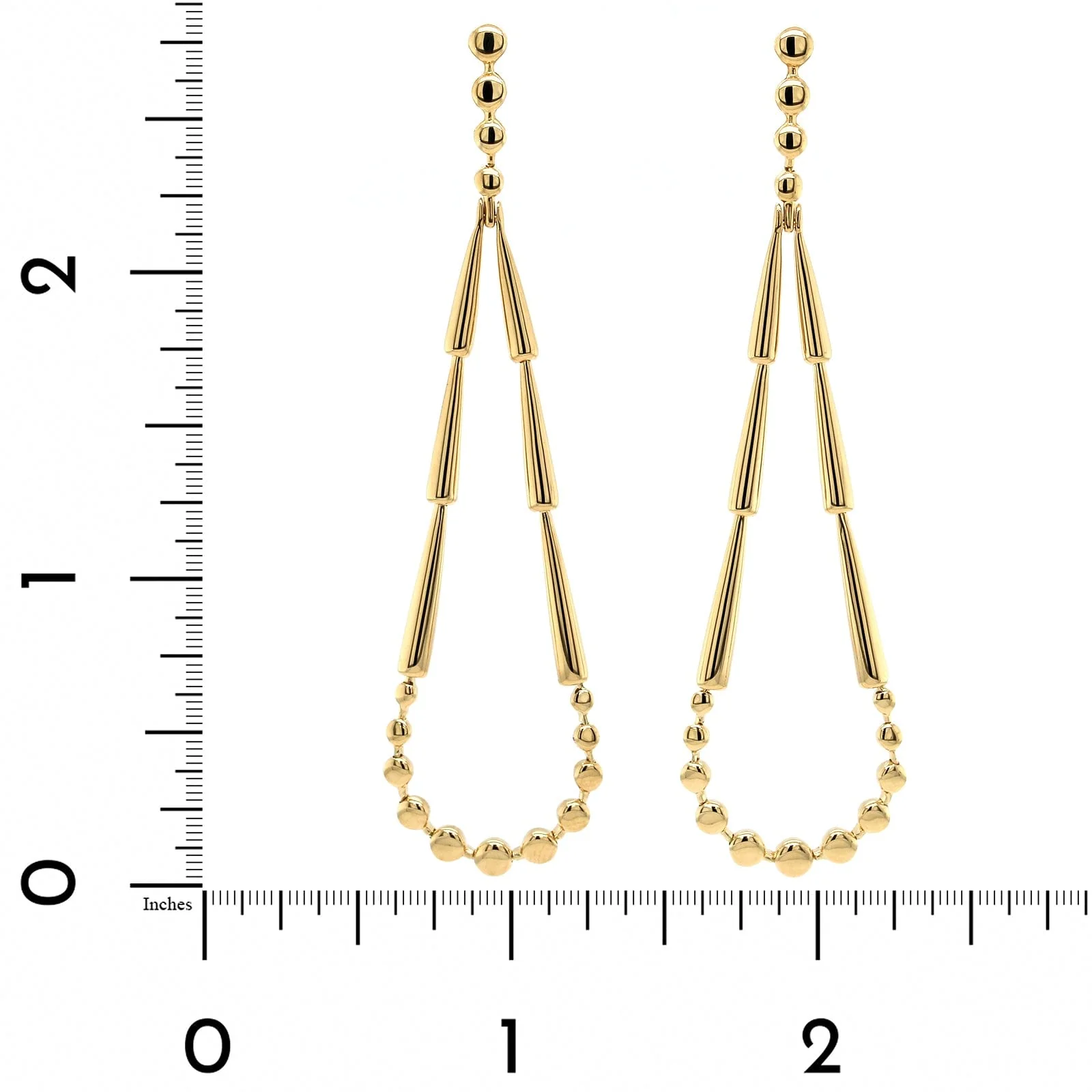 Etho Maria 18K Yellow Gold Teardrop and Bead Drop Earrings - Image 2