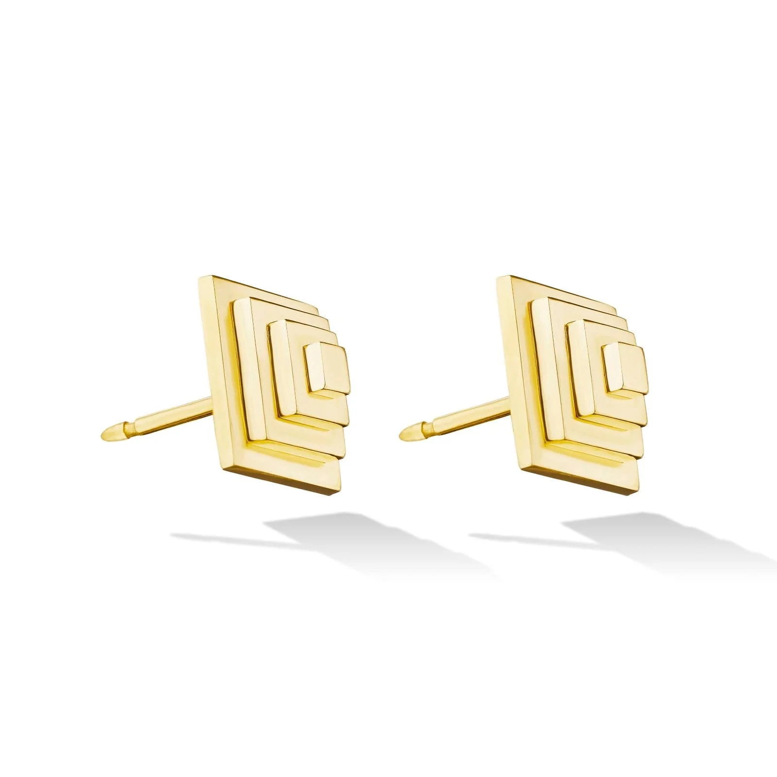 CADAR 18K Yellow Gold Small Foundation Stud Earrings - Image 2