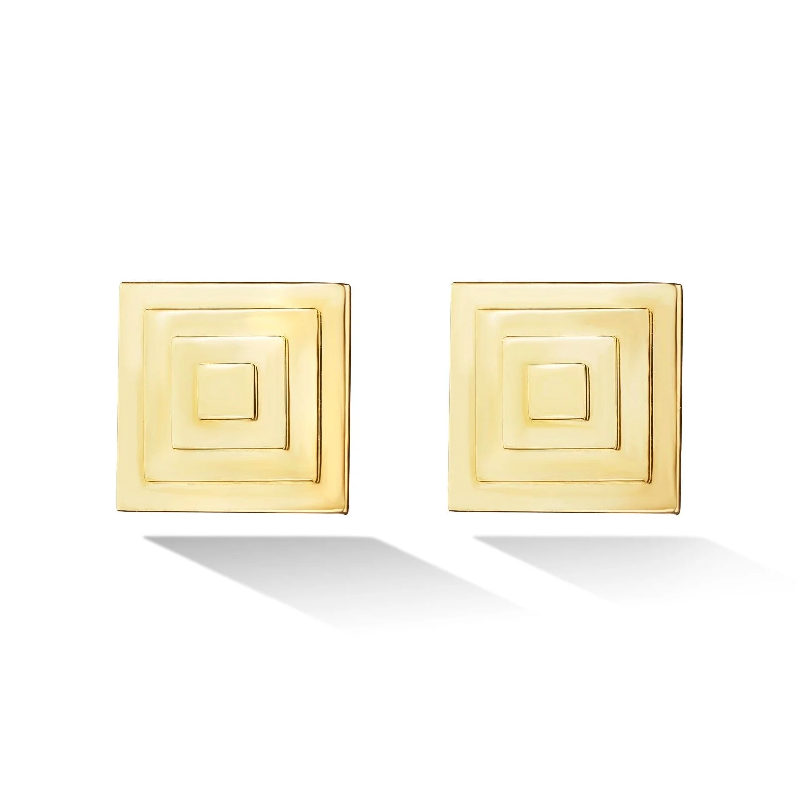 CADAR 18K Yellow Gold Foundation Pyramid Stud Earrings