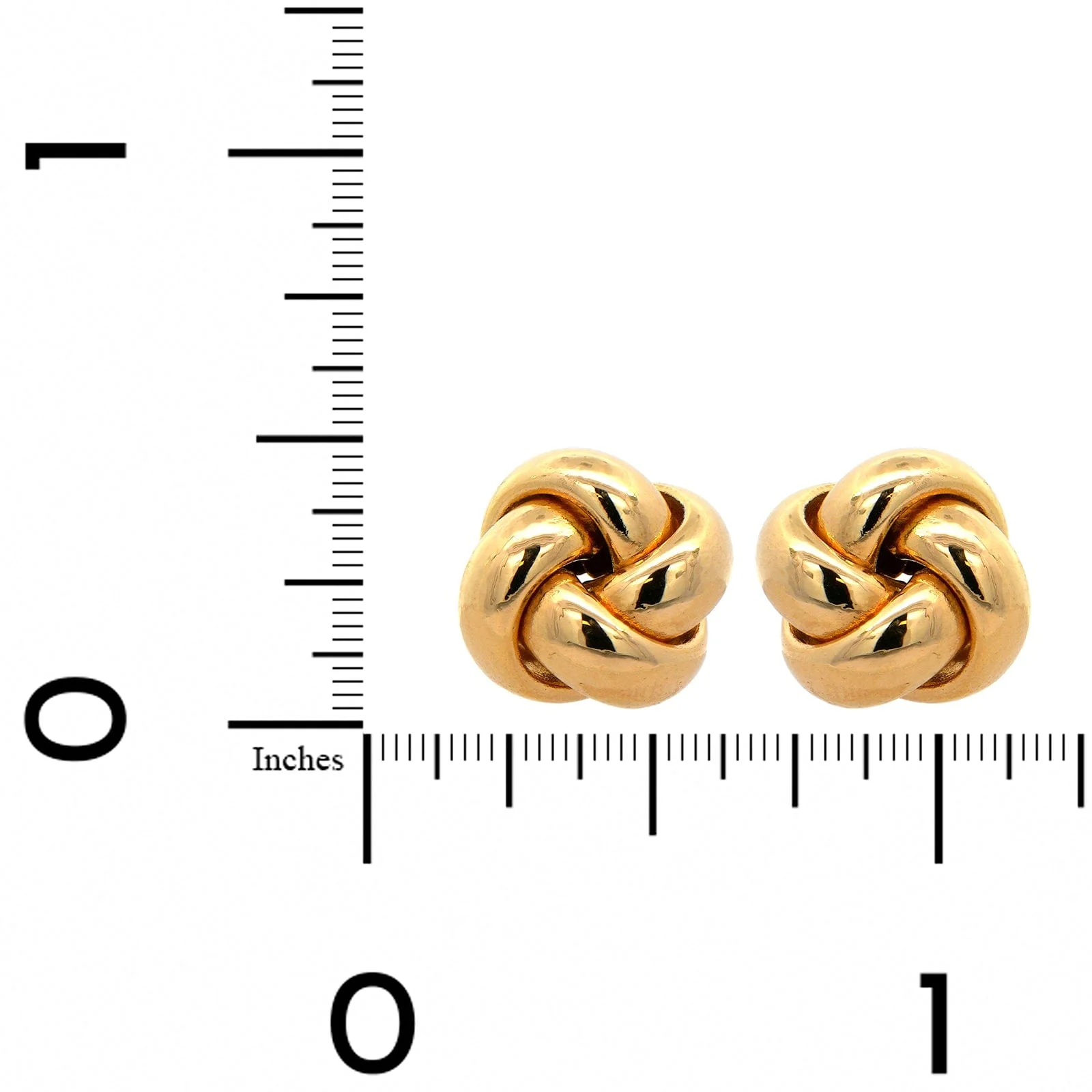 18K Yellow Gold Love Knot Studs - Image 2