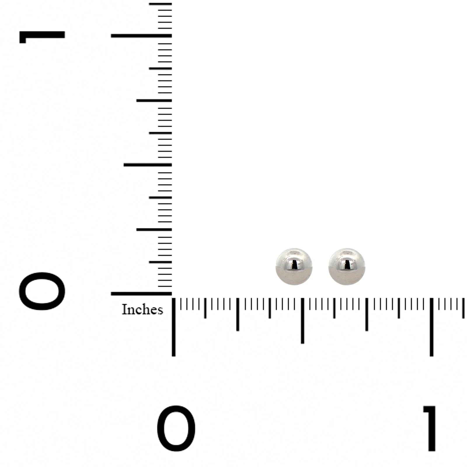 18K White Gold Ball Stud Earrings - Image 2