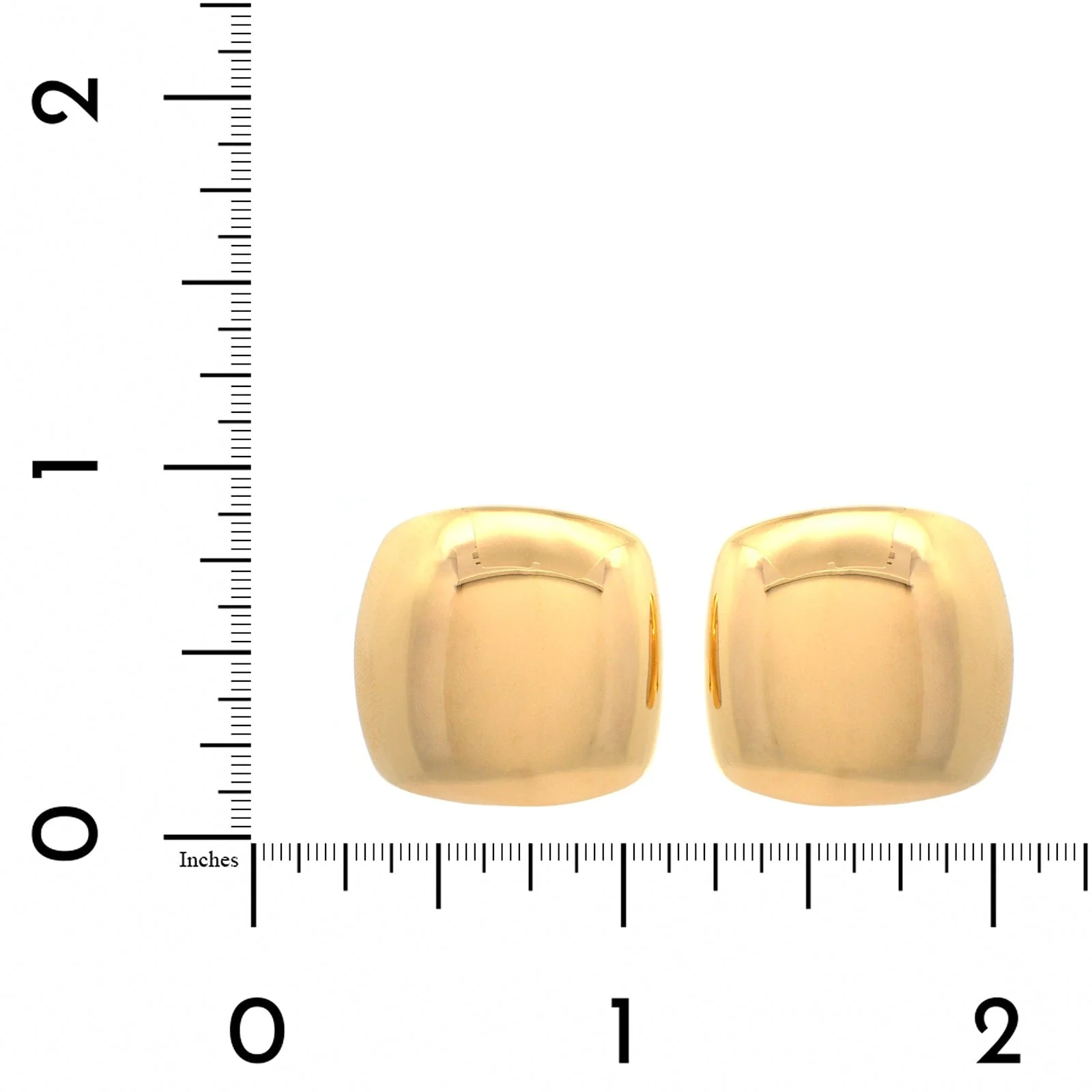 18K Yellow Gold Wide Dome Huggie Earrings - Image 2