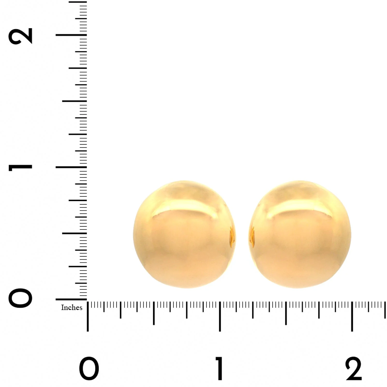 18K Yellow Gold Large Ball Earrings - Image 2