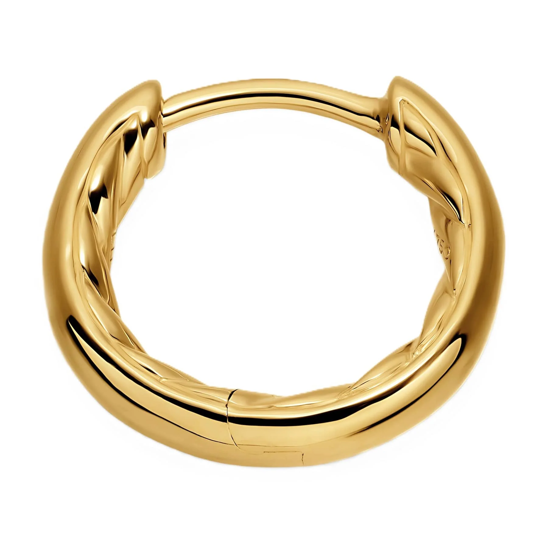 DY Mercer® Huggie Hoop Earrings 18K Yellow Gold, 12mm - Image 2