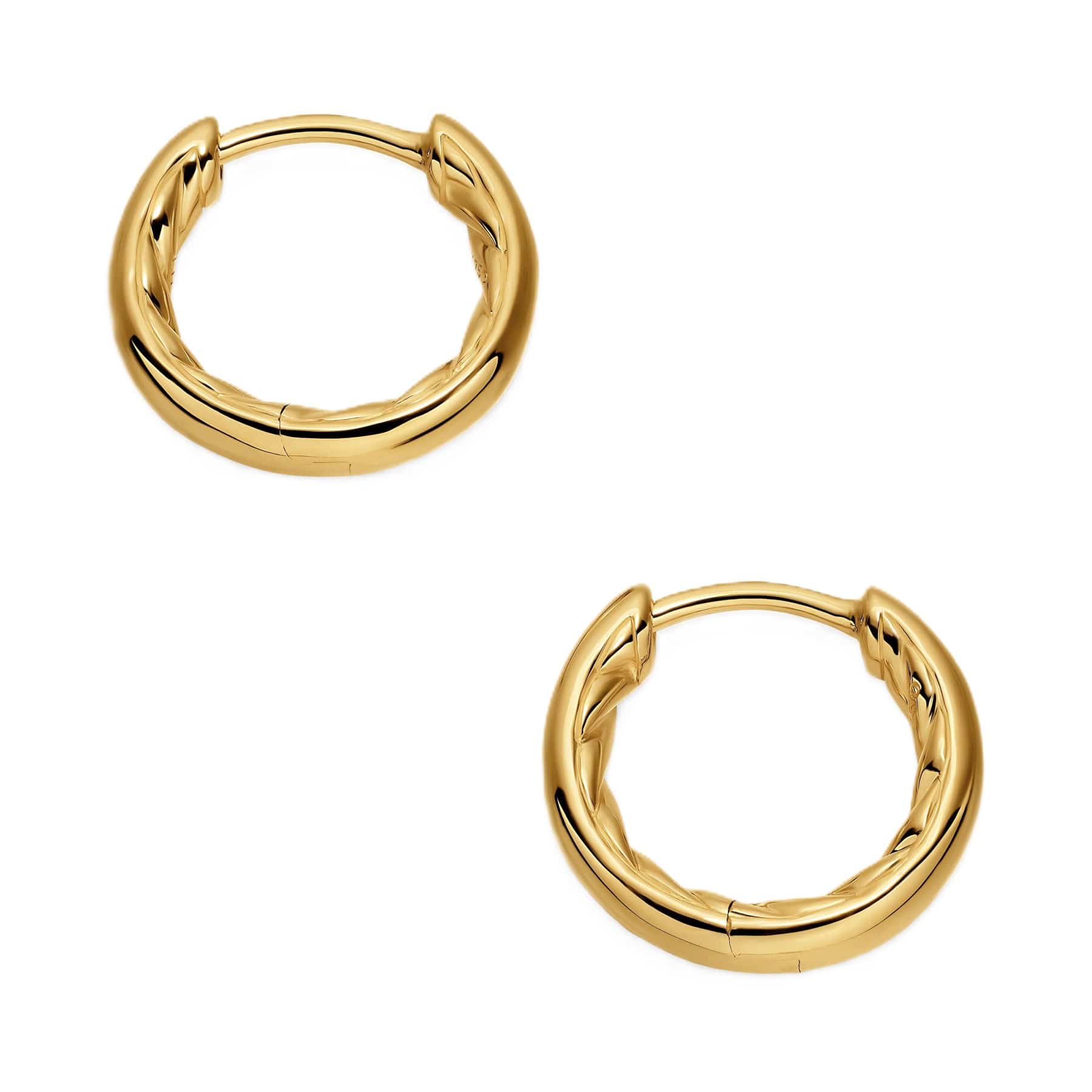 DY Mercer® Huggie Hoop Earrings 18K Yellow Gold, 12mm - Image 3
