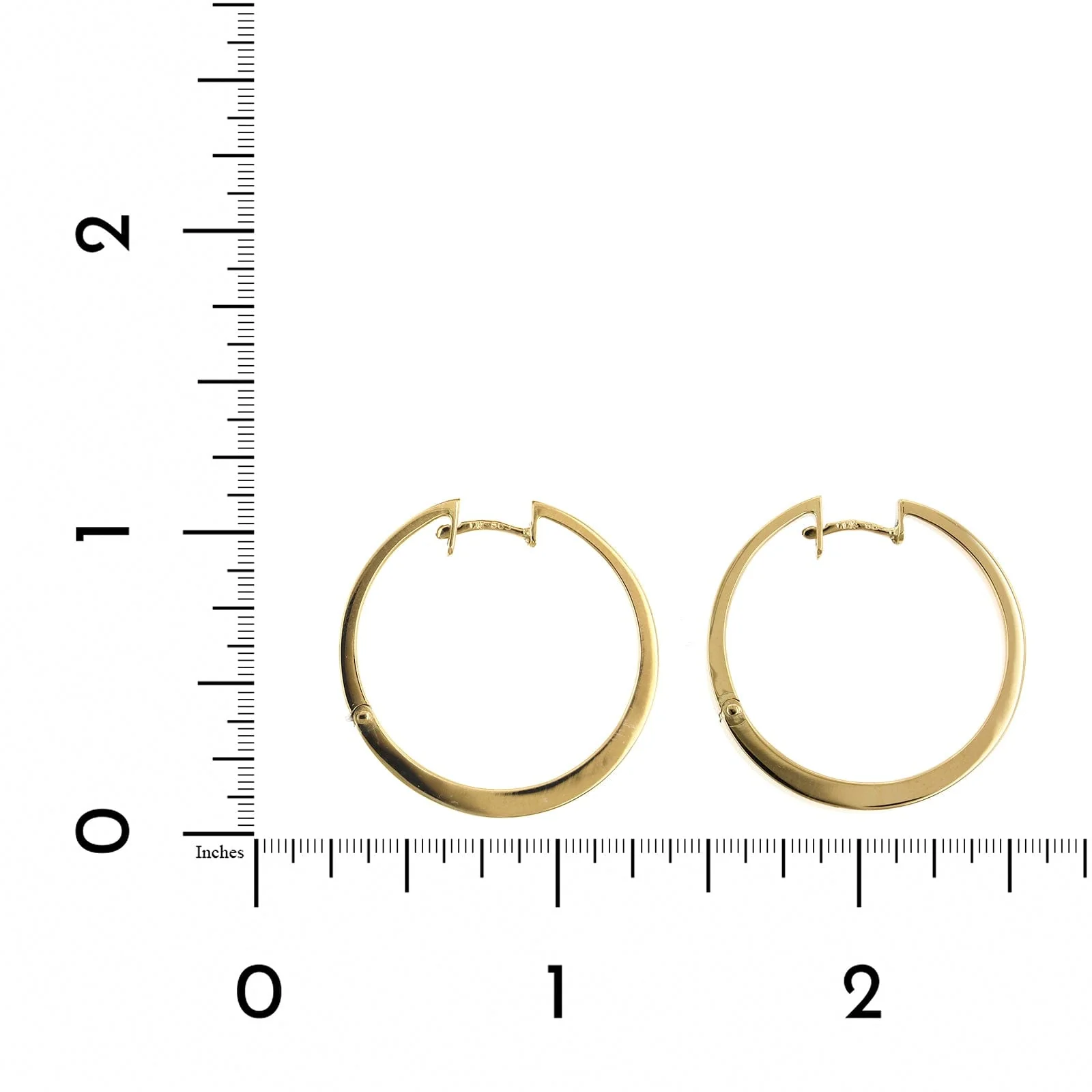 14K Yellow Gold Hoop Earrings - Image 2