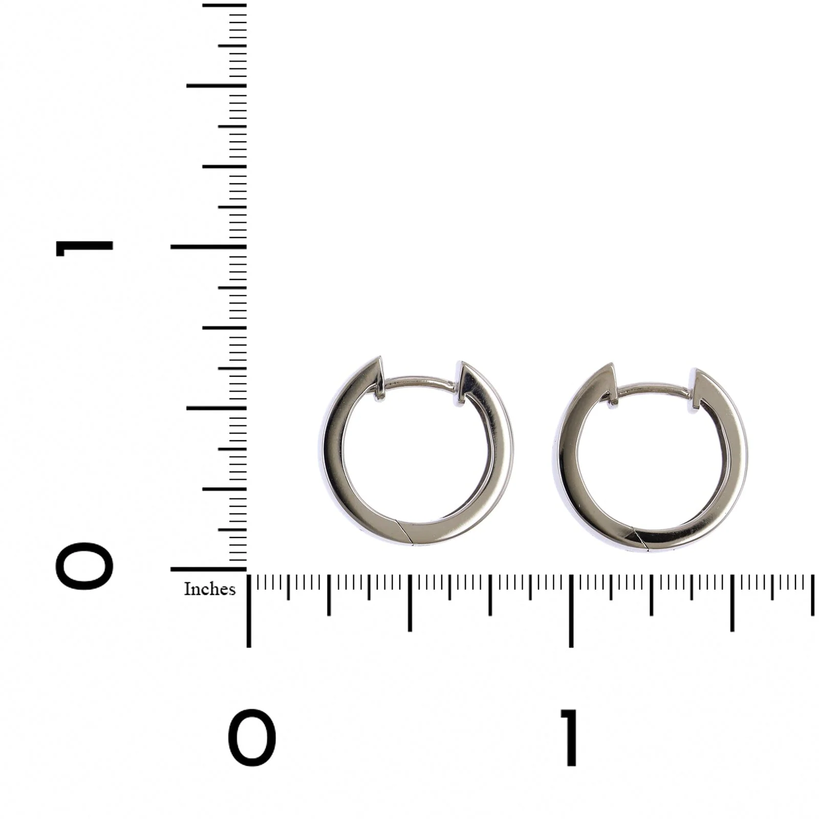 14K White Gold Huggie Hoops - Image 2