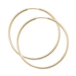 14K Yellow Gold Endless Hoop Earrings