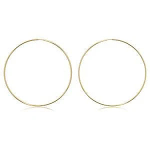 14K Yellow Gold Endless Hoop Earrings