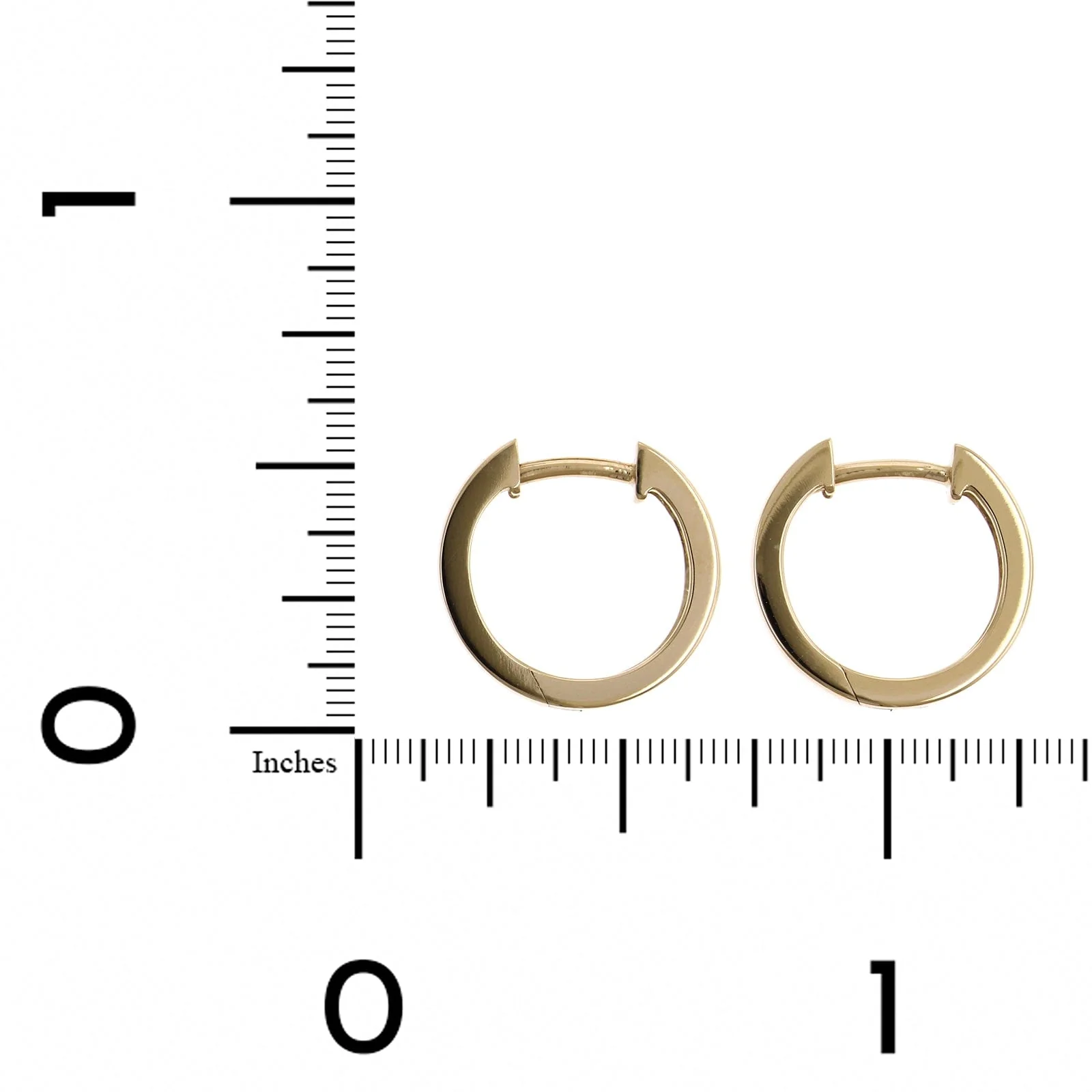 14K Yellow Gold Square Huggie Earrings - Image 2