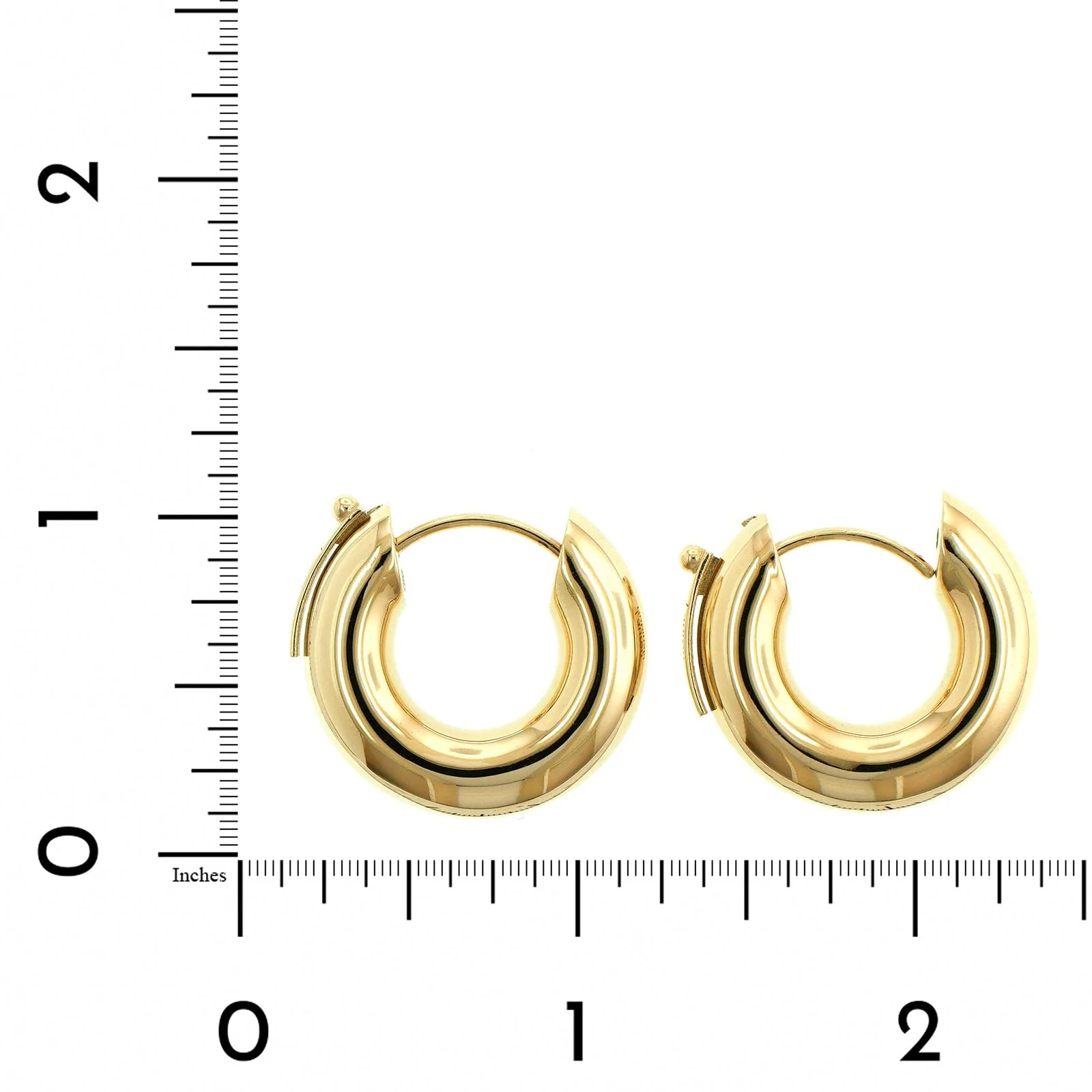 Lauren Rubinski 14K Yellow Gold Chunky Hoop Tom Earrings - Image 2