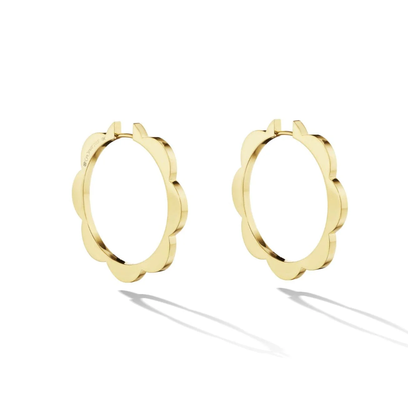 CADAR 18K Yellow Gold Plain Triplet Hoop Earrings