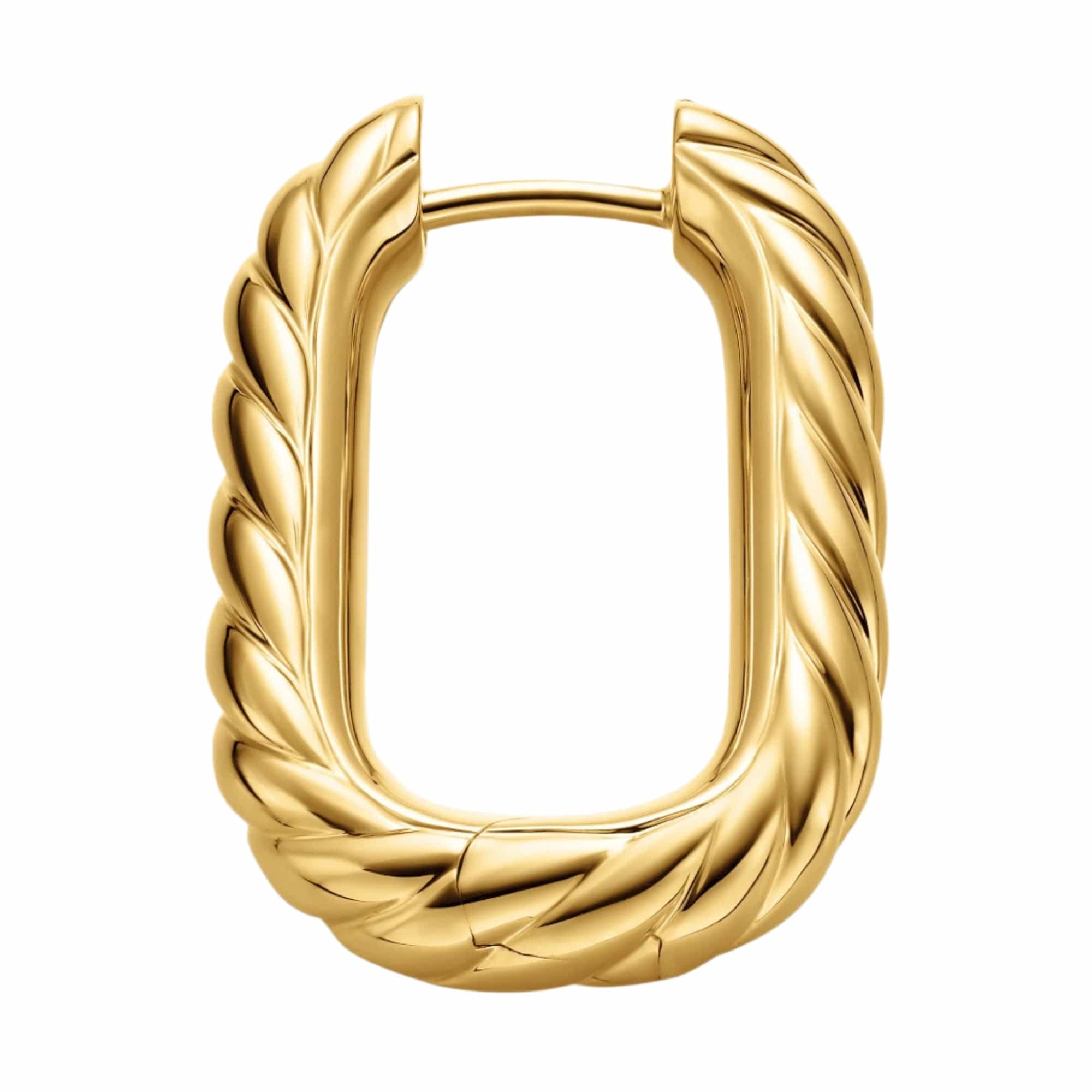 DY Madison® Cable Hoop Earrings 18K Yellow Gold, 24.3mm - Image 2