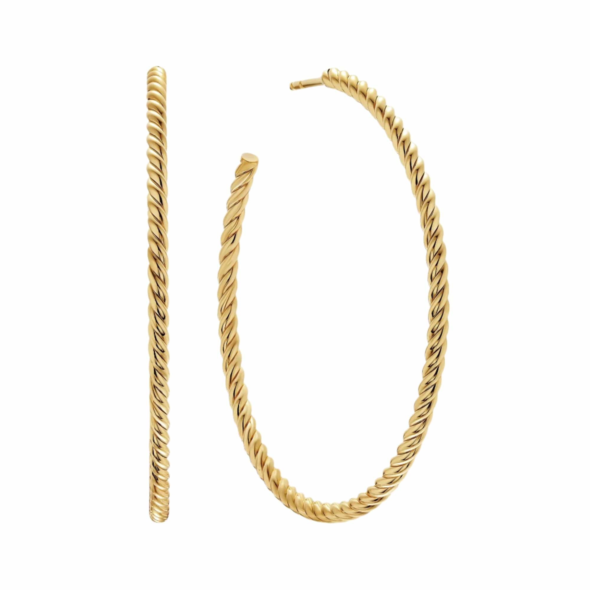 Cablespira® Hoop Earrings 18K Yellow Gold, 42.3mm
