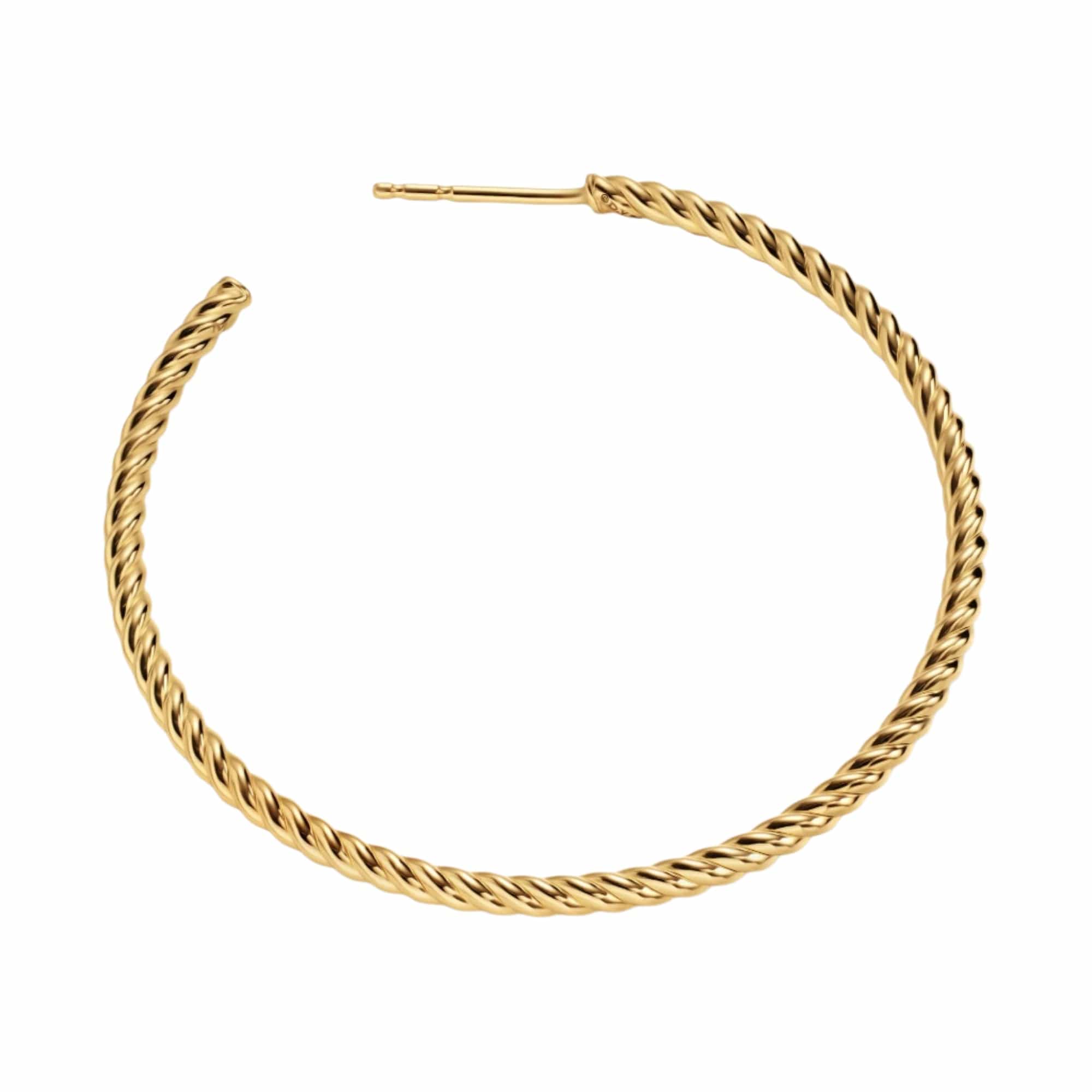 Cablespira® Hoop Earrings 18K Yellow Gold, 42.3mm - Image 2