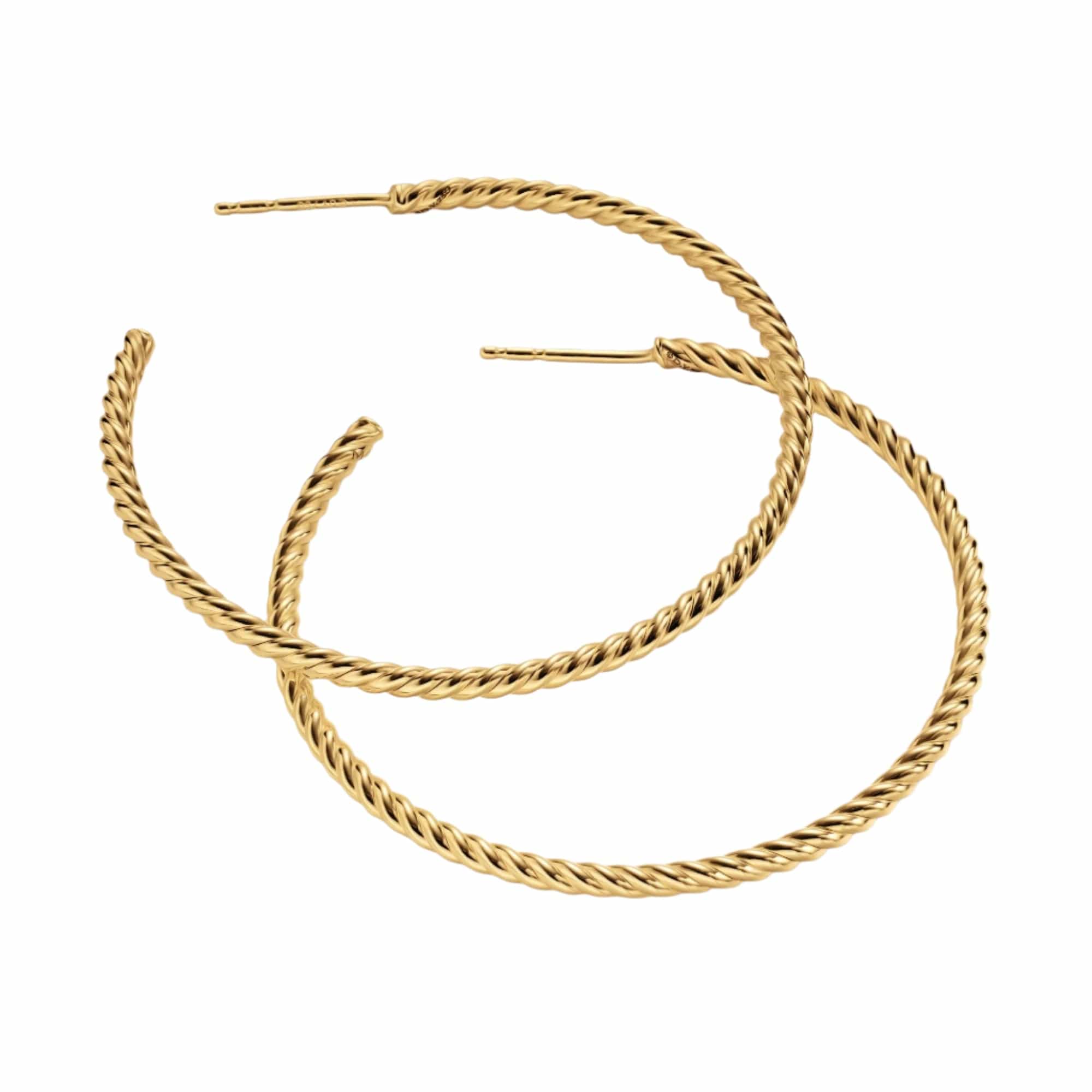 Cablespira® Hoop Earrings 18K Yellow Gold, 42.3mm - Image 4