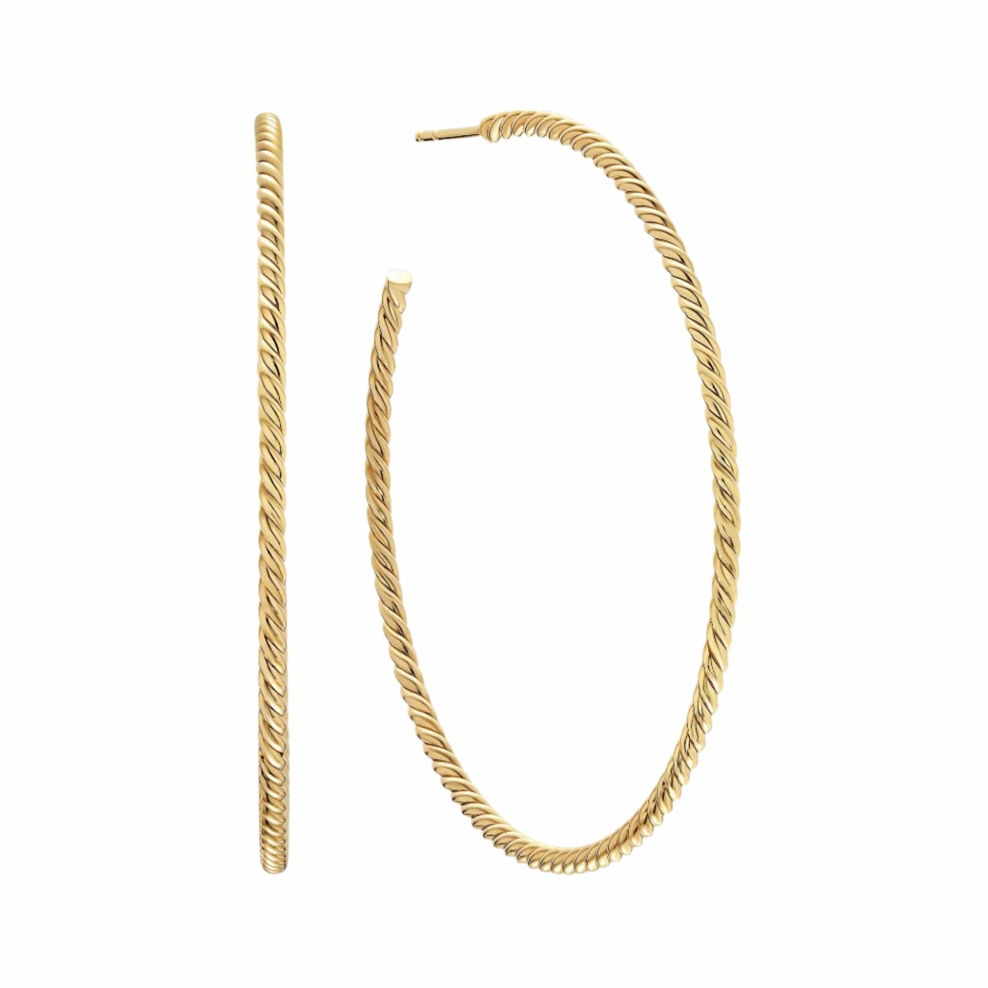 Cablespira® Hoop Earrings 18K Yellow Gold, 55mm