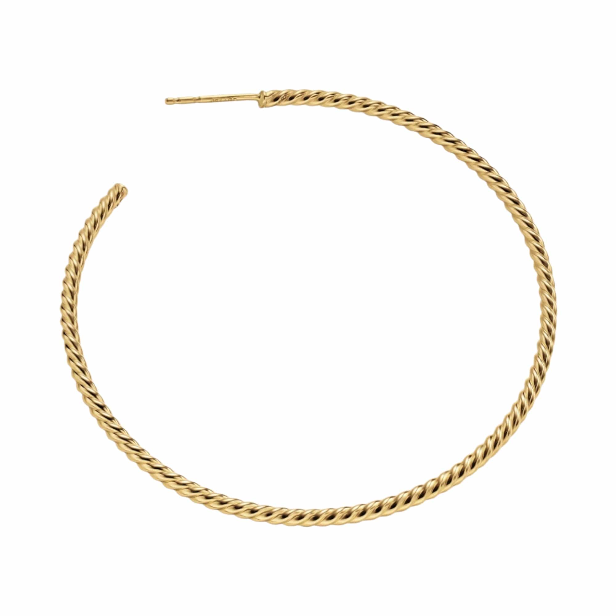 Cablespira® Hoop Earrings 18K Yellow Gold, 55mm - Image 2