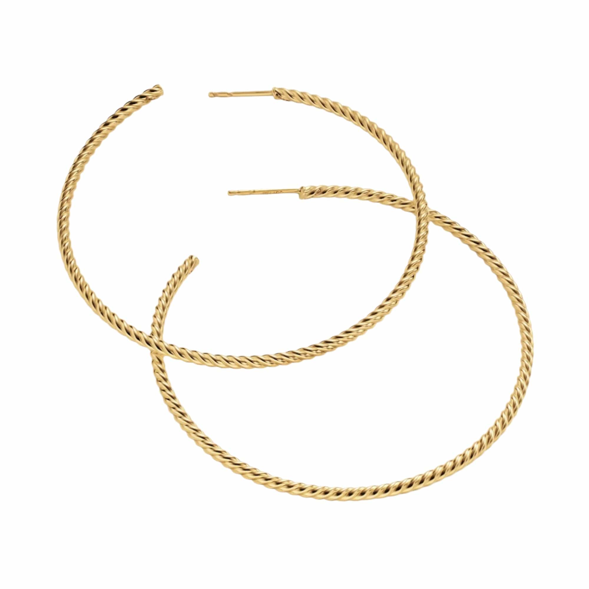 Cablespira® Hoop Earrings 18K Yellow Gold, 55mm - Image 4