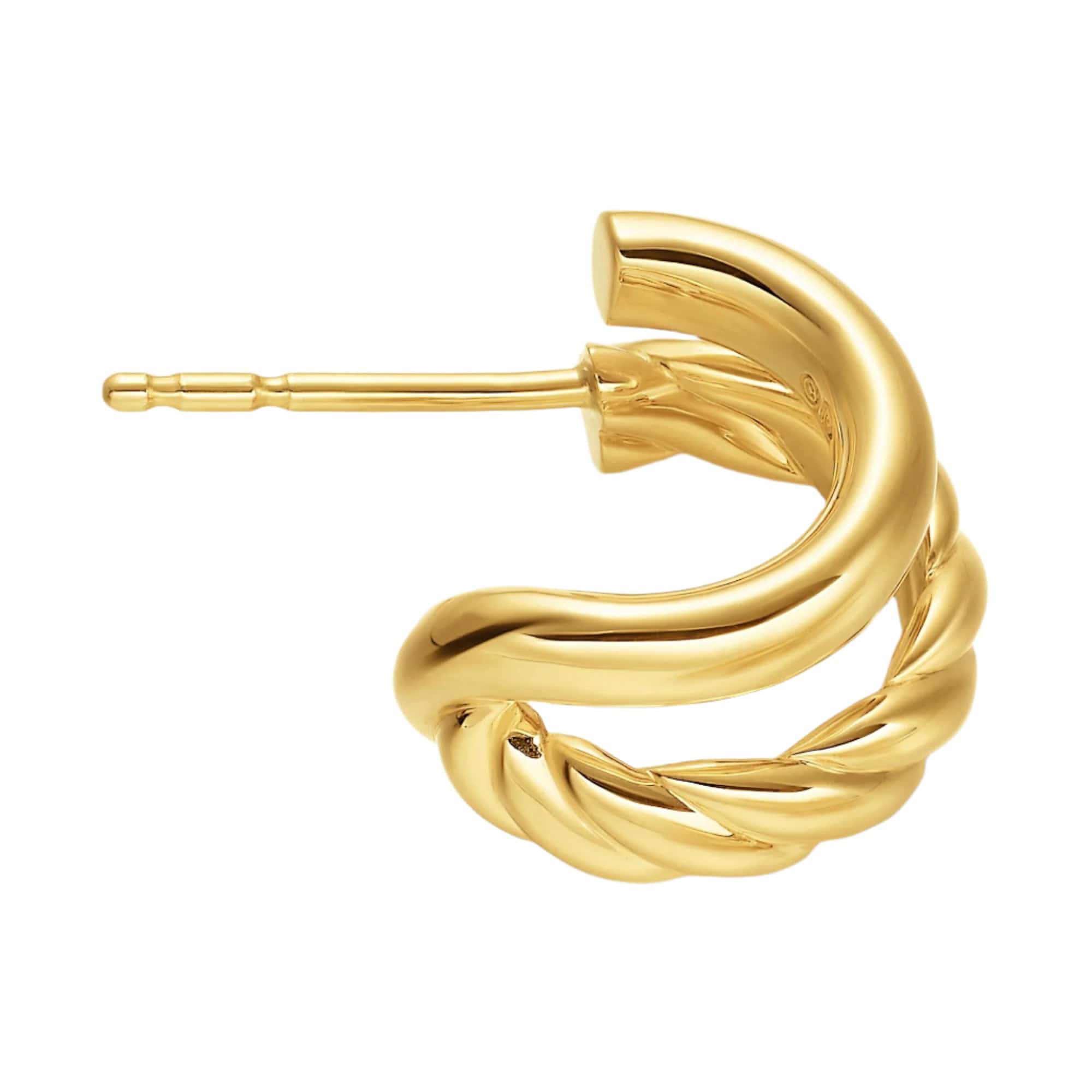 DY Mercer® Double Hoop Huggie Earrings 18K Yellow Gold, 13.5mm - Image 2